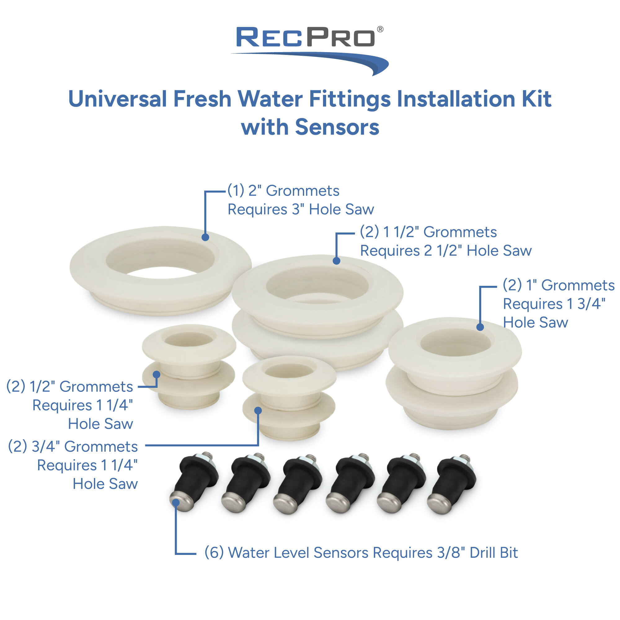 Universa lFresh Water Fittings Installation Kit with Sensors 