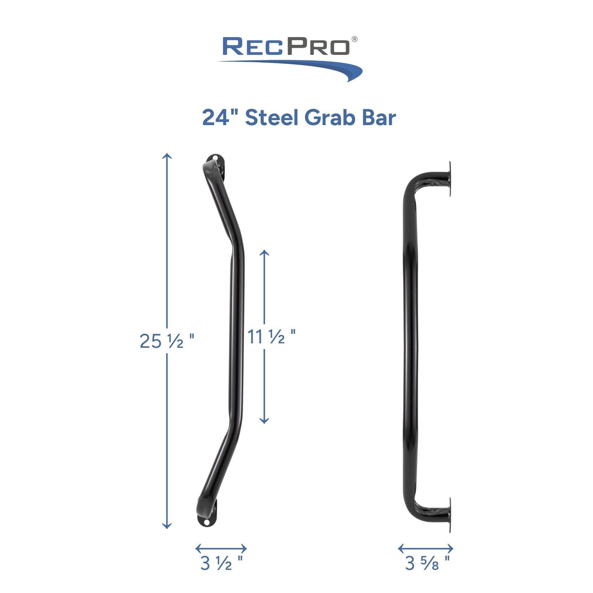24" Steel Grab Bar Measurements 24" Steel Grab Bar Measurements