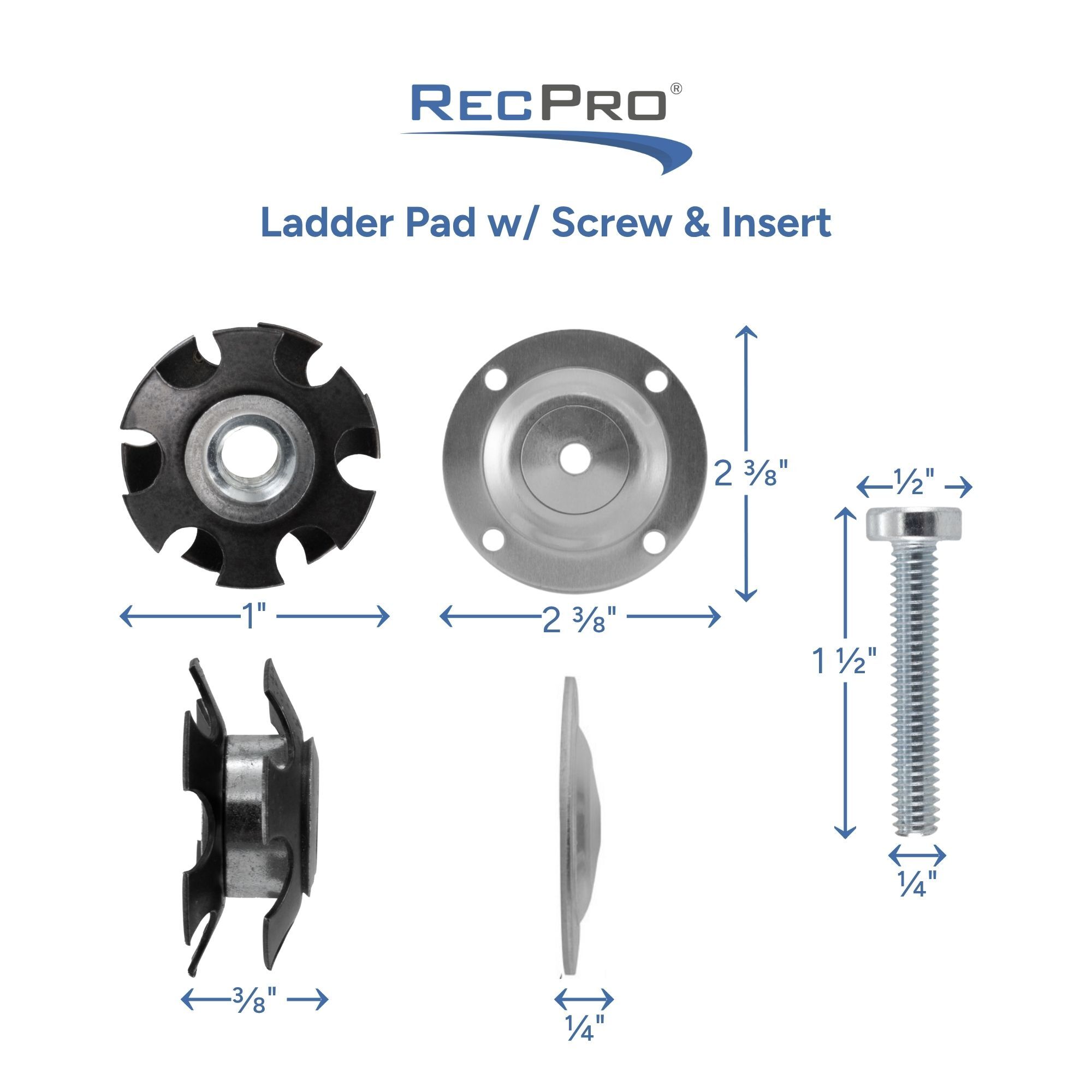 Ladder Pad w/ Screw & Insert Measurements Ladder Pad w/ Screw & Insert Measurements