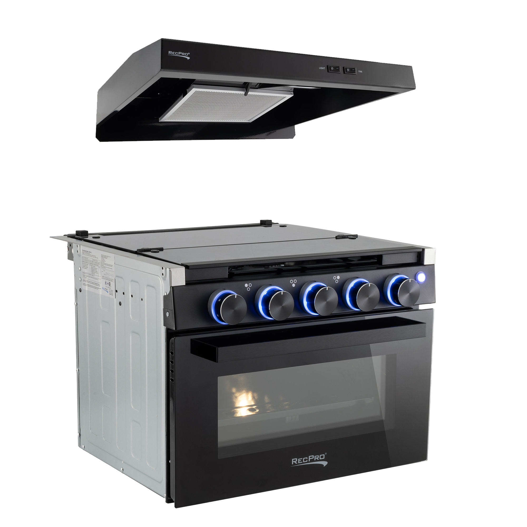 RV Stove Gas Range 21 Tall with Optional Range Vent Hood - RecPro