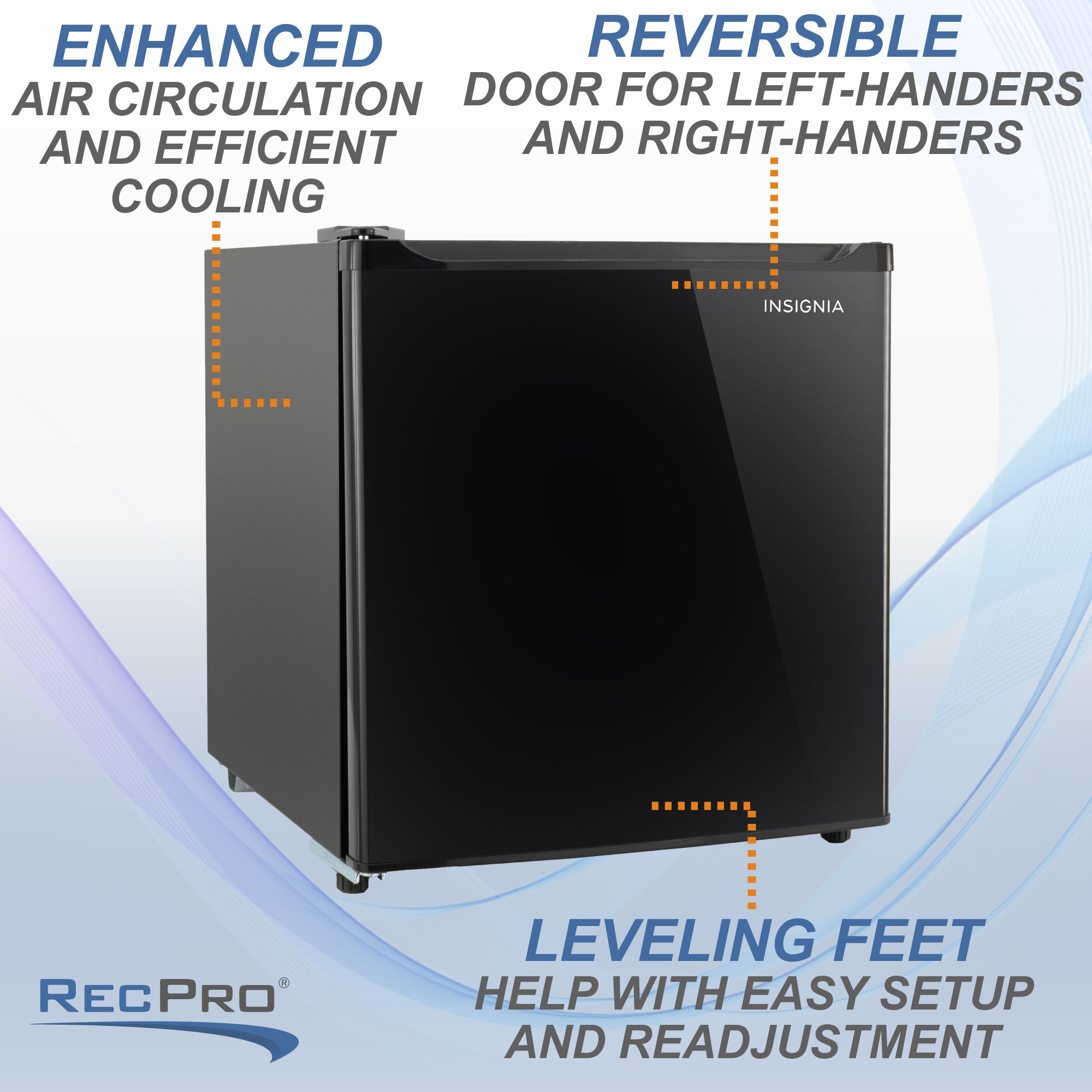 RV Refrigerator 1.7 Cubic Feet 12V Black RecPro