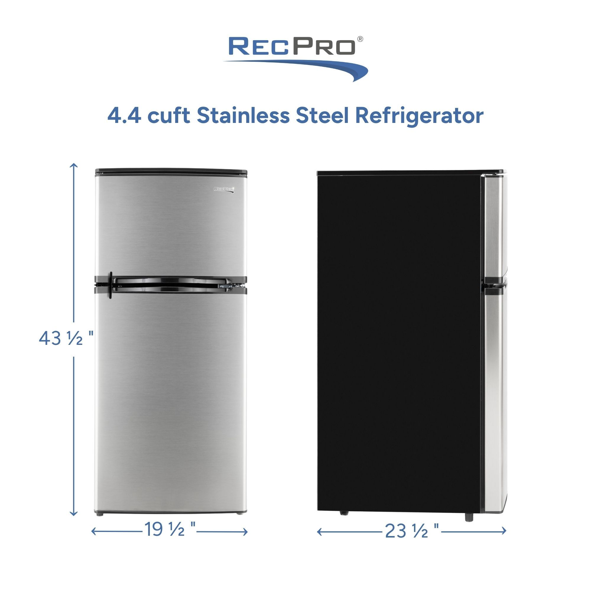 4.4 cuft Stainless Steel Refrigerator Measurements 