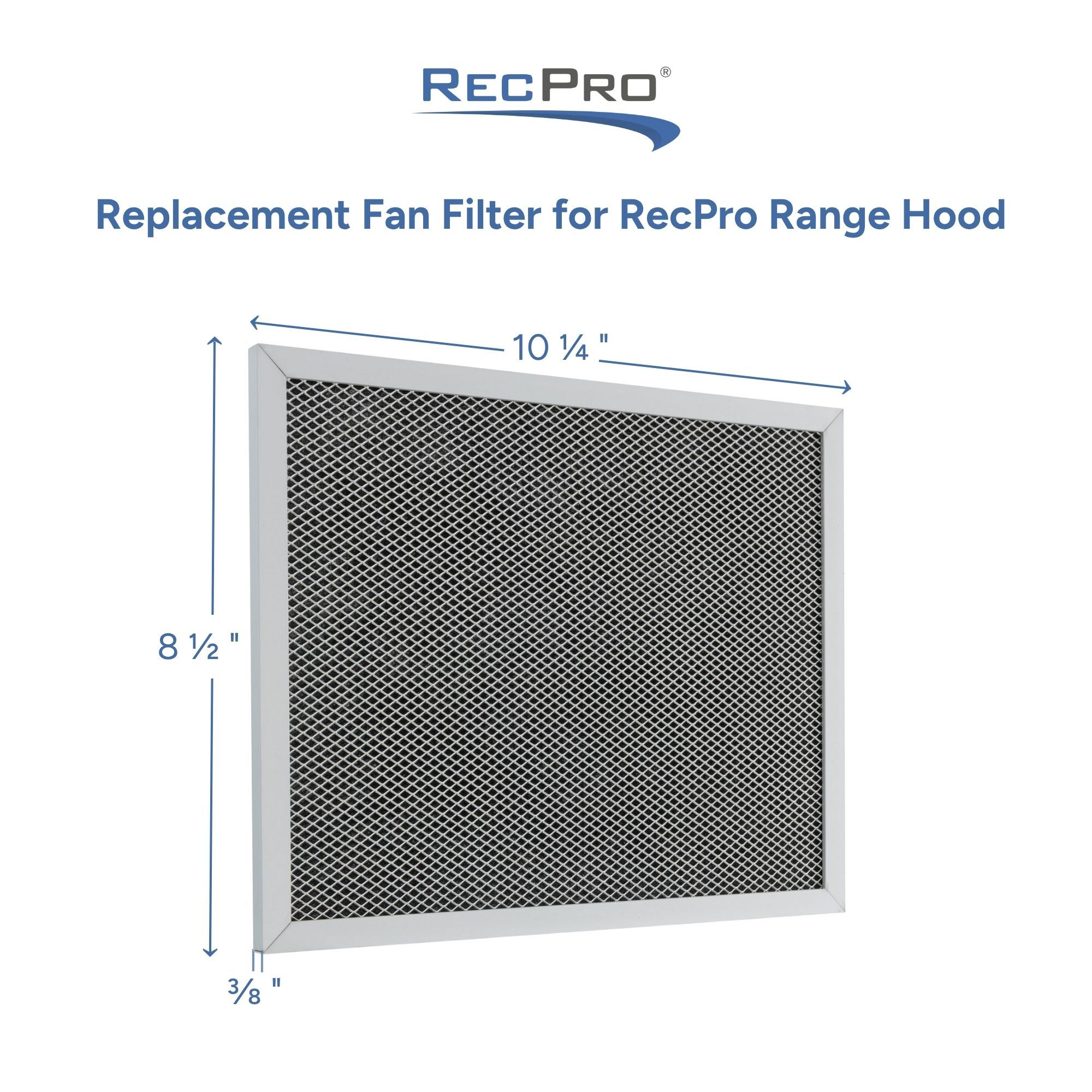 Replacement Fan Filter for RecPro Range Hood Measurements 