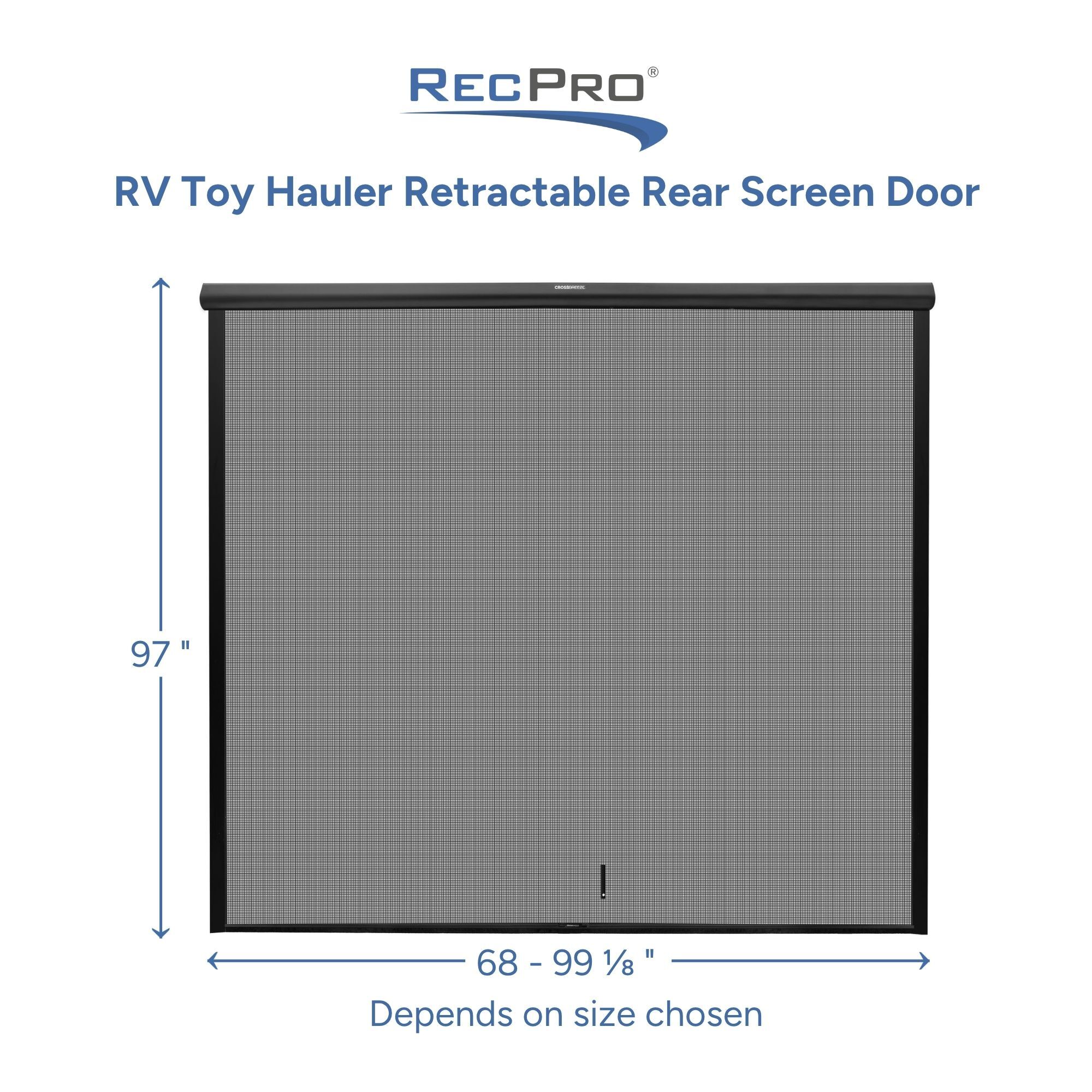 RV Toy Hauler Retractable Rear Screen Door Measurements 