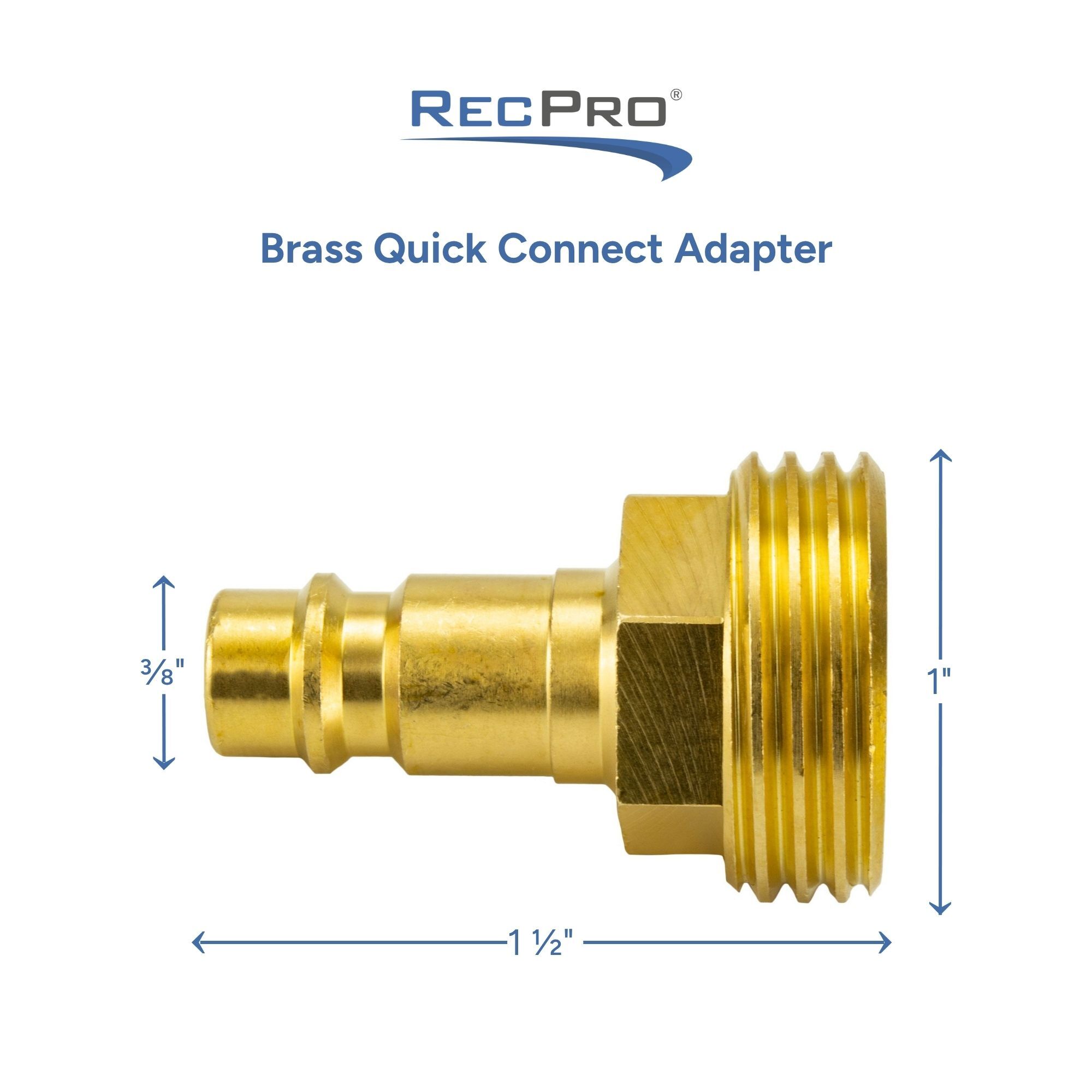 Brass Quick Connect Adapter Measurements Brass Quick Connect Adapter Measurements