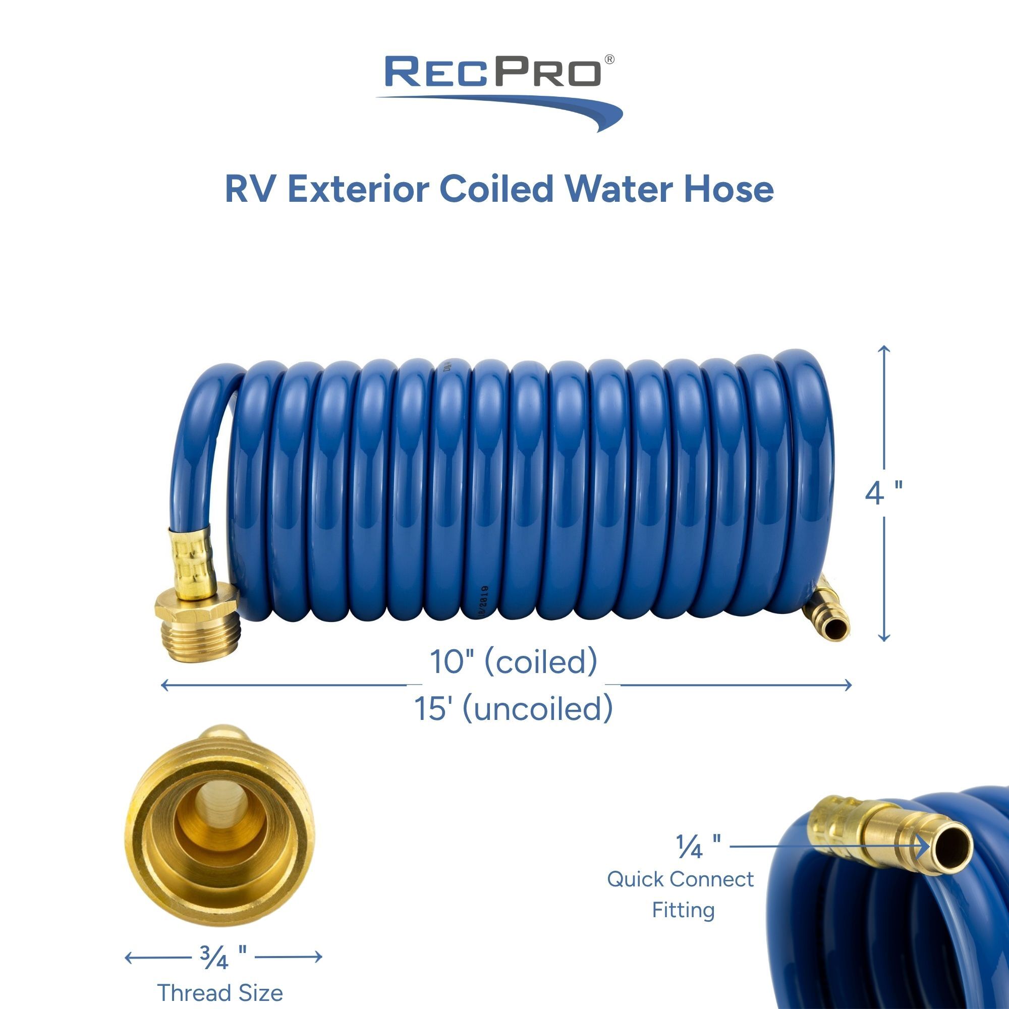 RV Exterior Coiled Water Hose Measurements 