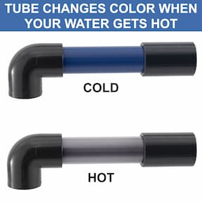 Tube changes color when your water gets hot.