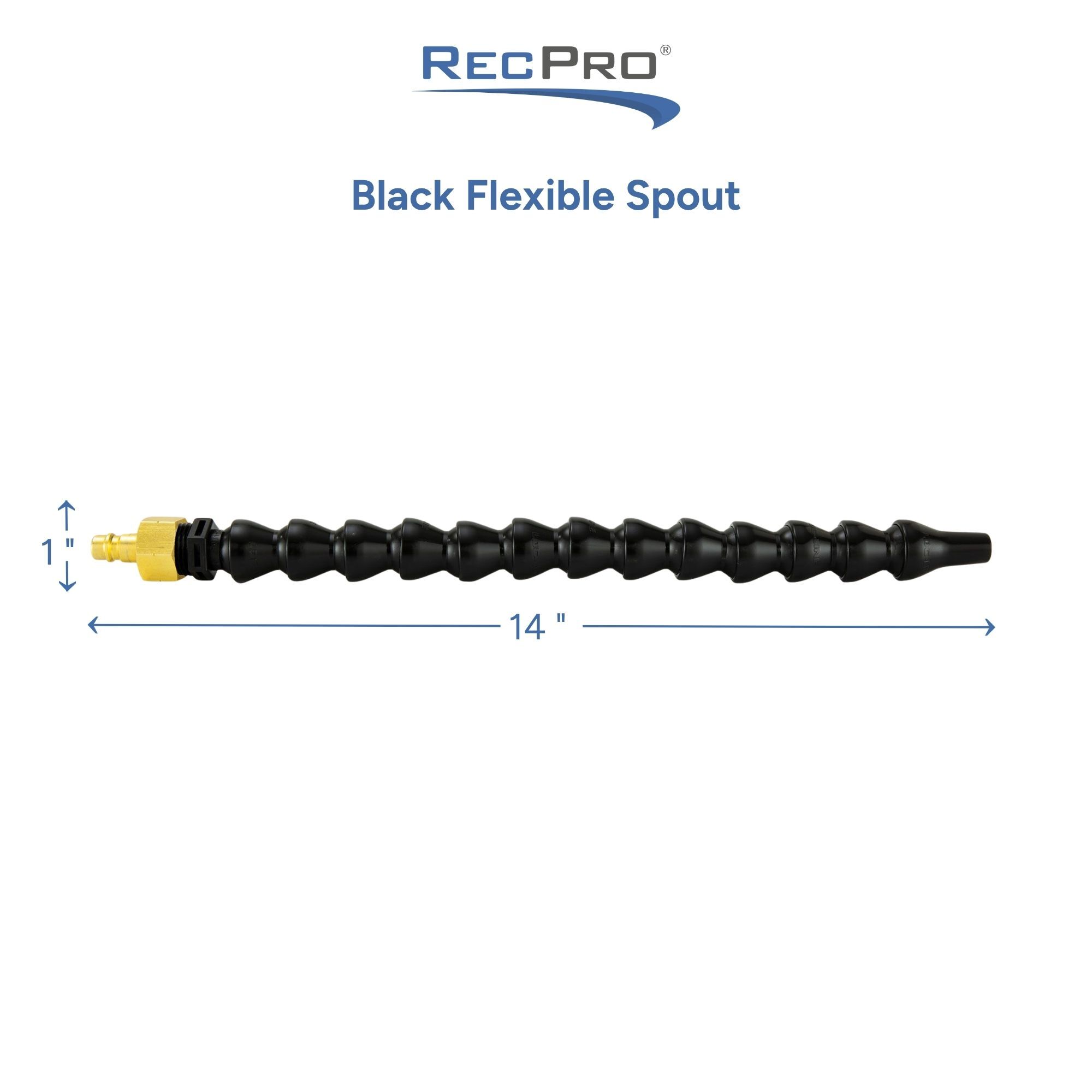 Black Flexible Spout Measurements Black Flexible Spout Measurements