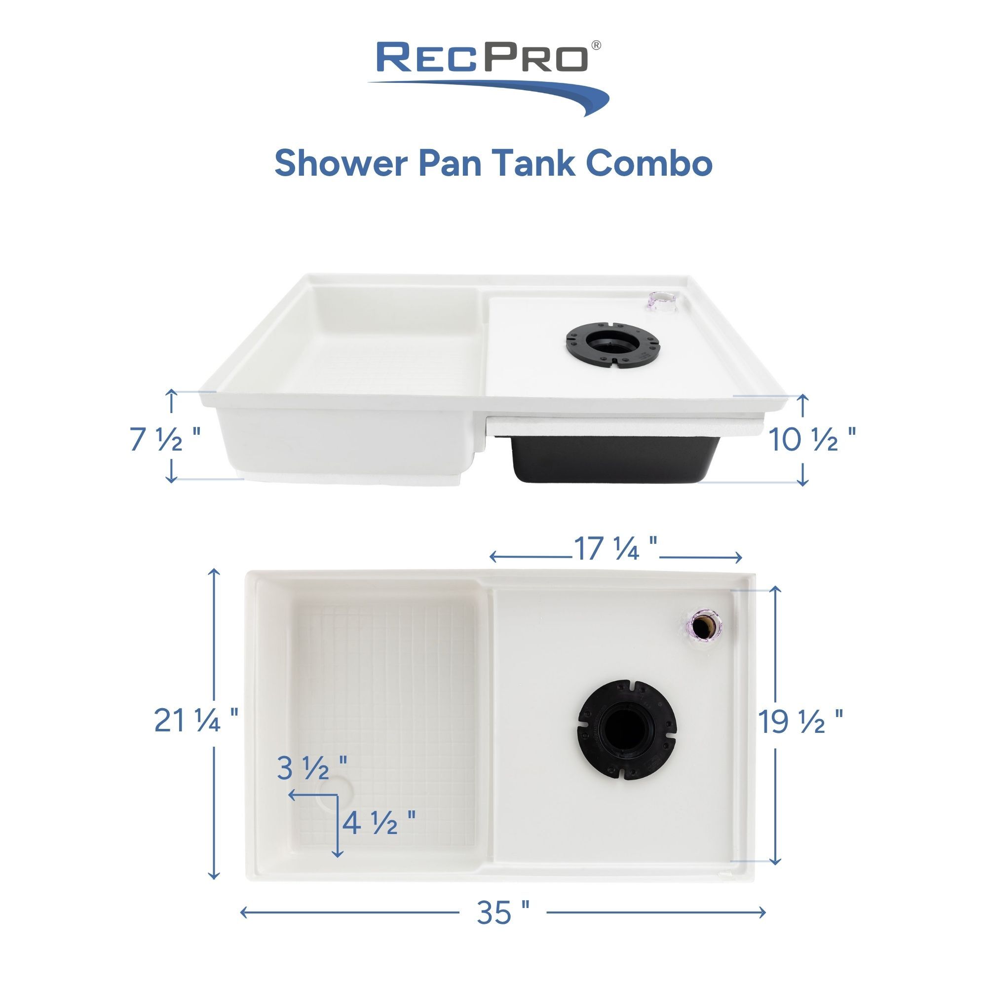 Shower Pan Tank Combo Measurements 