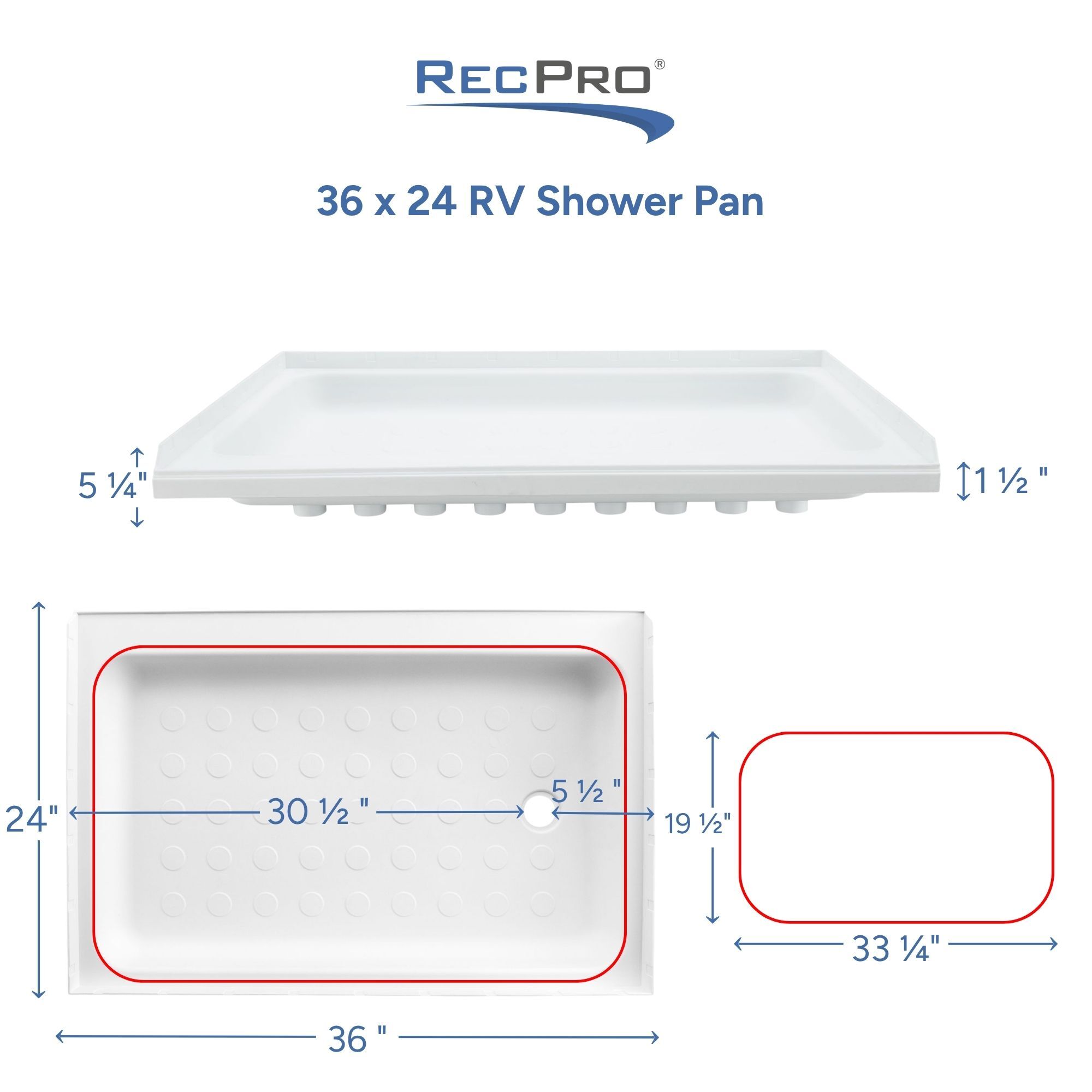 36 x 24 RV Shower Pan Measurements 36 x 24 RV Shower Pan Measurements