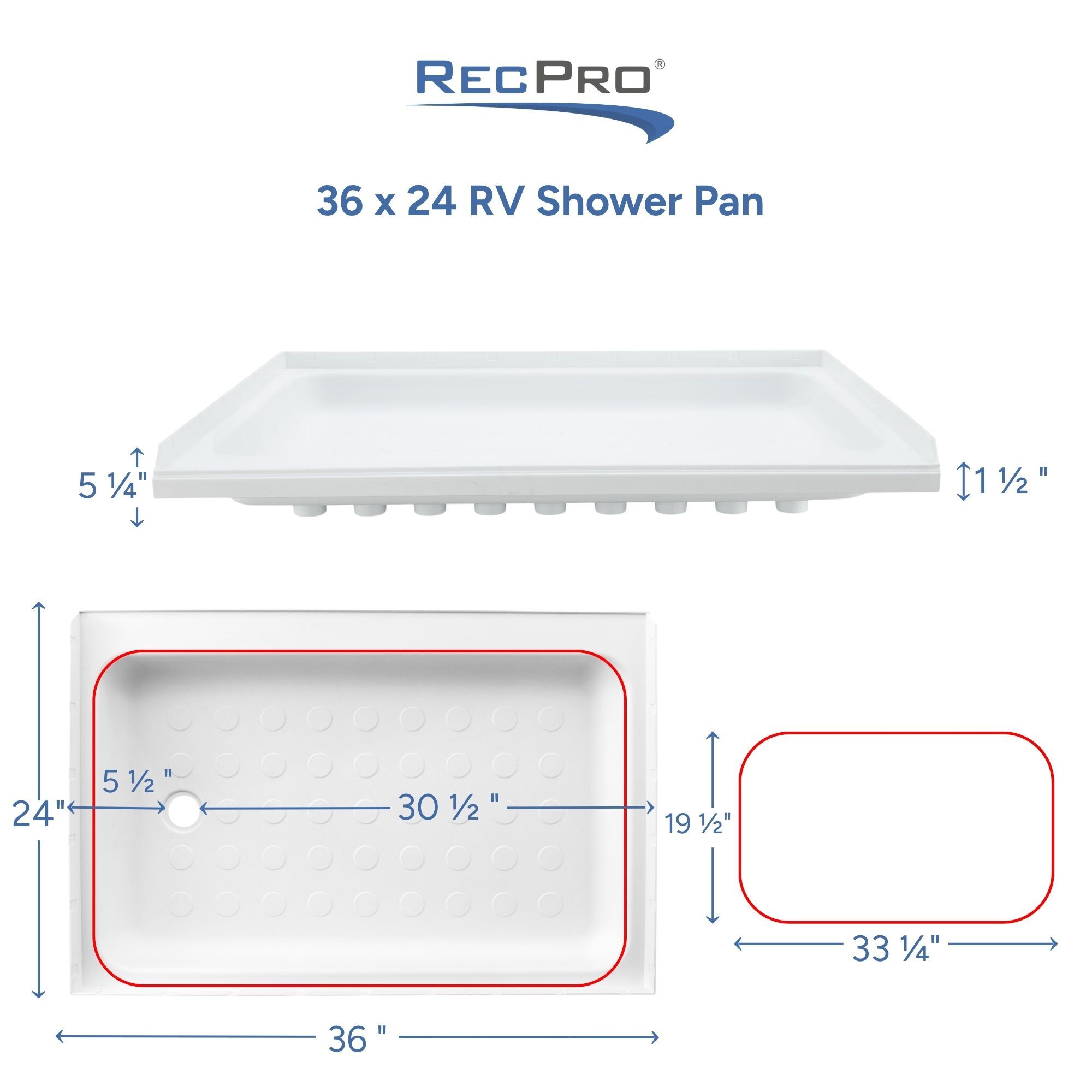 36 x 24 RV Shower Pan Measurements 36 x 24 RV Shower Pan Measurements