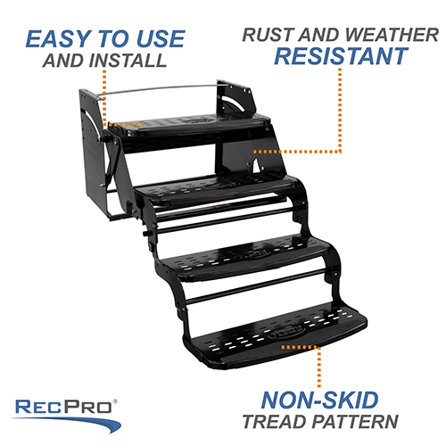 Lippert 432687 RV Triple Entry Manual Step - 24 Wide