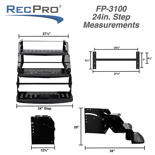 RV Steps 24 Quad Step in Black - RecPro