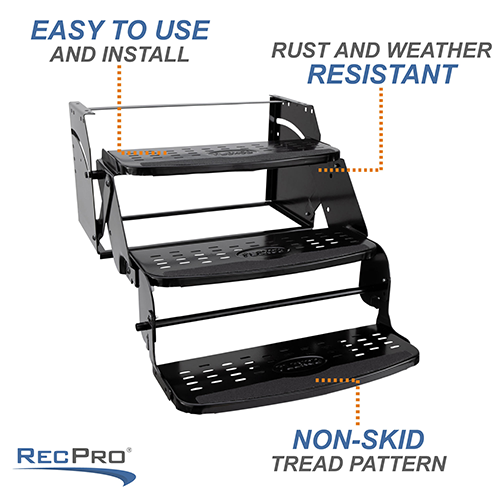 RV Steps 24 Triple Step in Black - RecPro