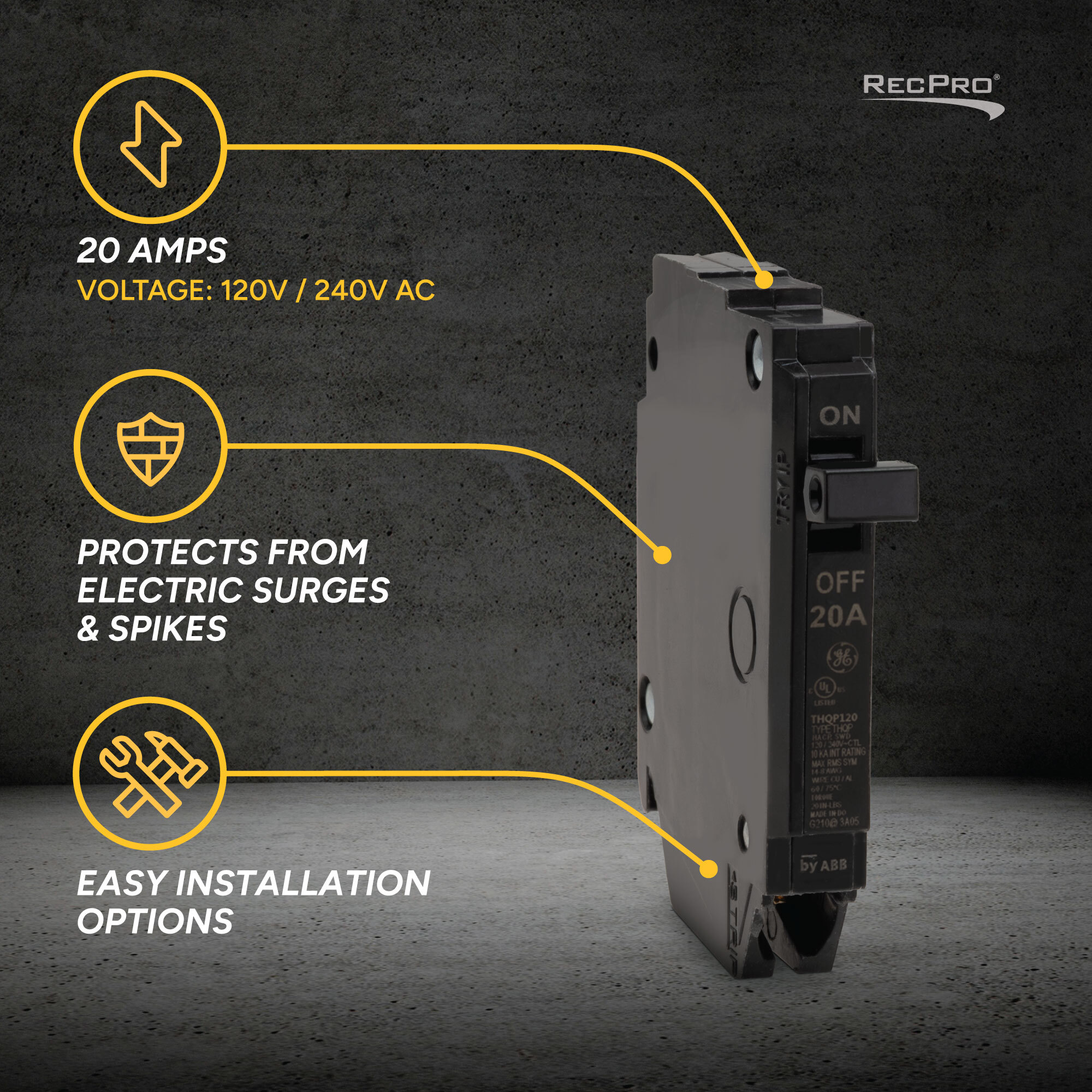 20 Amps, Protects form electrical surges and spikes, Easy installation options 20 Amps, Protects form electrical surges and spikes, Easy installation options