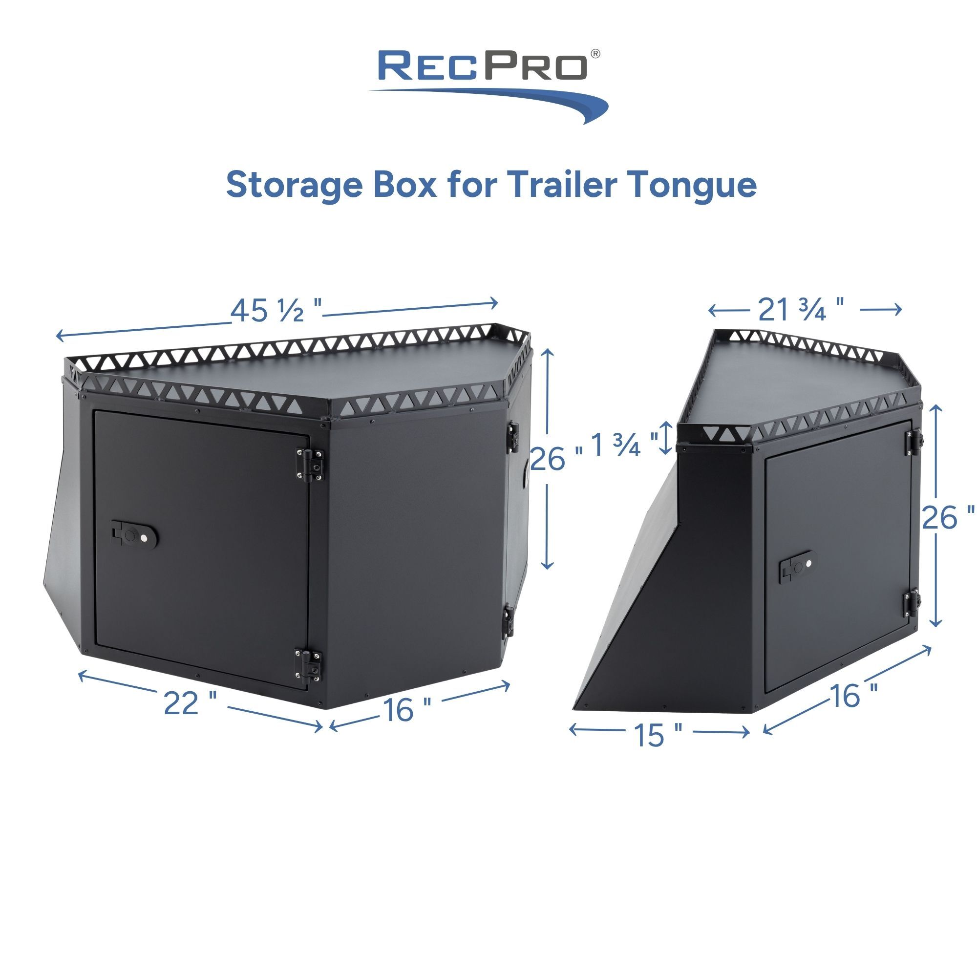 Storage Box for Trailer Tongue Measurements 