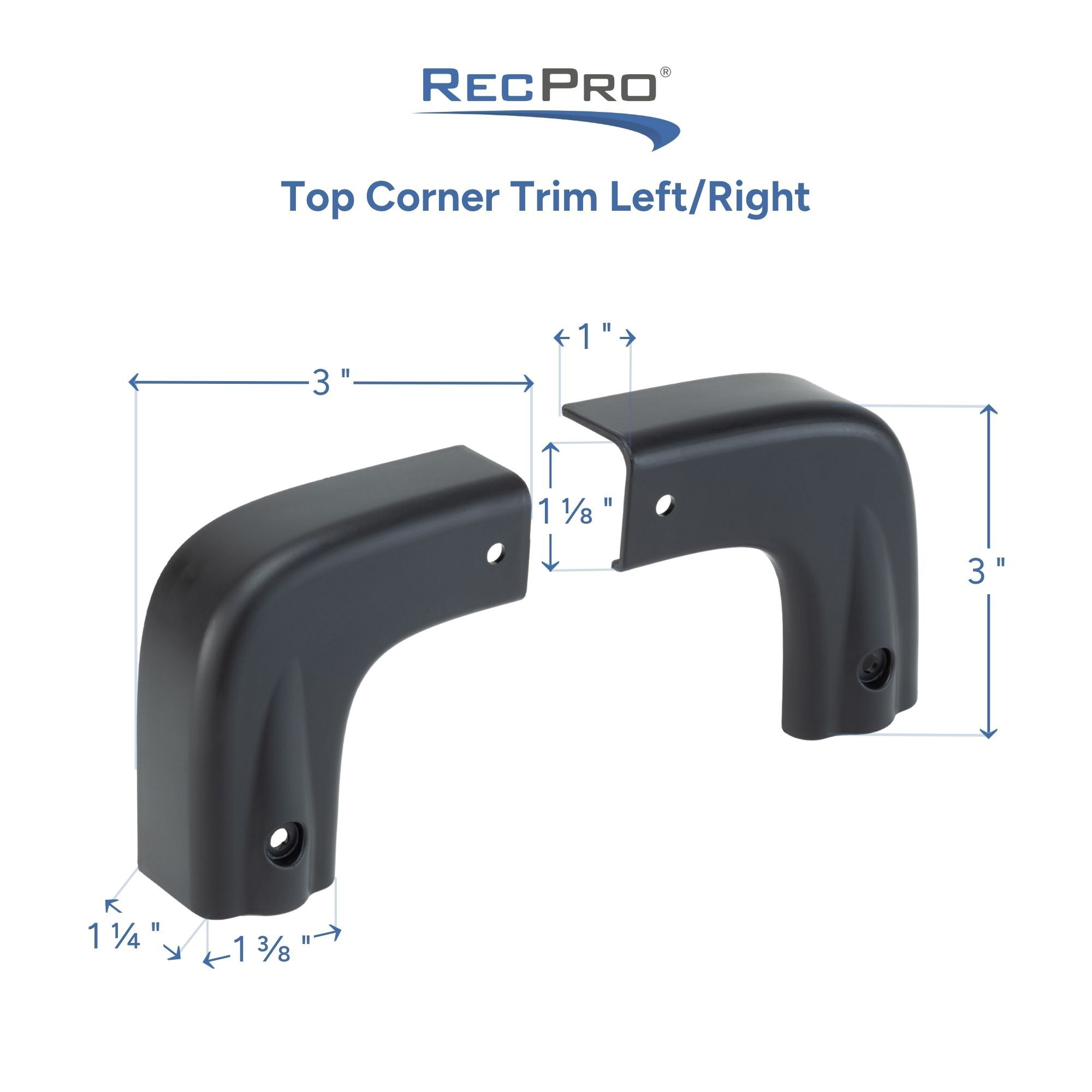 Top Corner Trim Left/Right Measurements 
