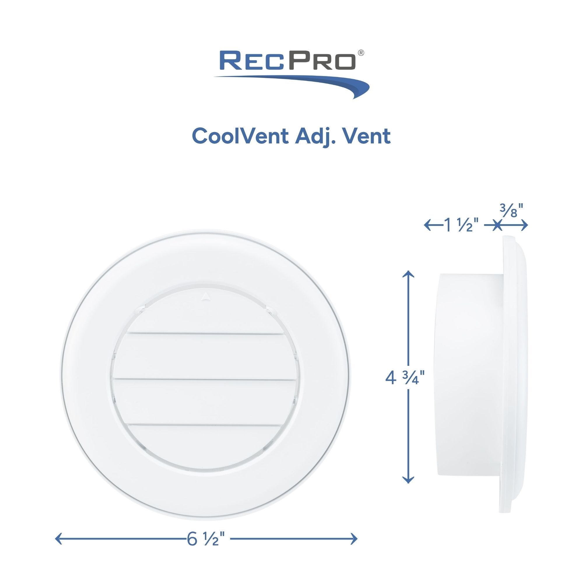 CoolVent Adj. Vent Measurements 