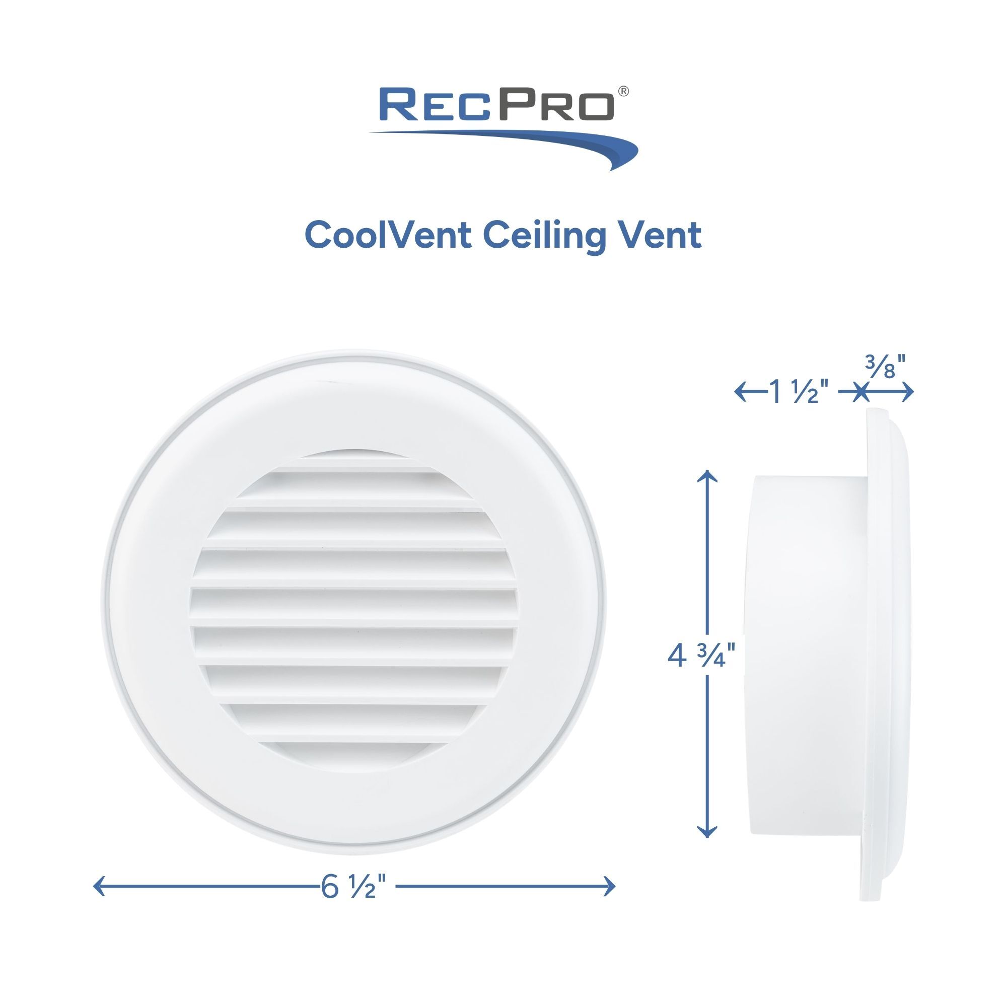 CoolVent Ceiling Vent Measurements CoolVent Ceiling Vent Measurements