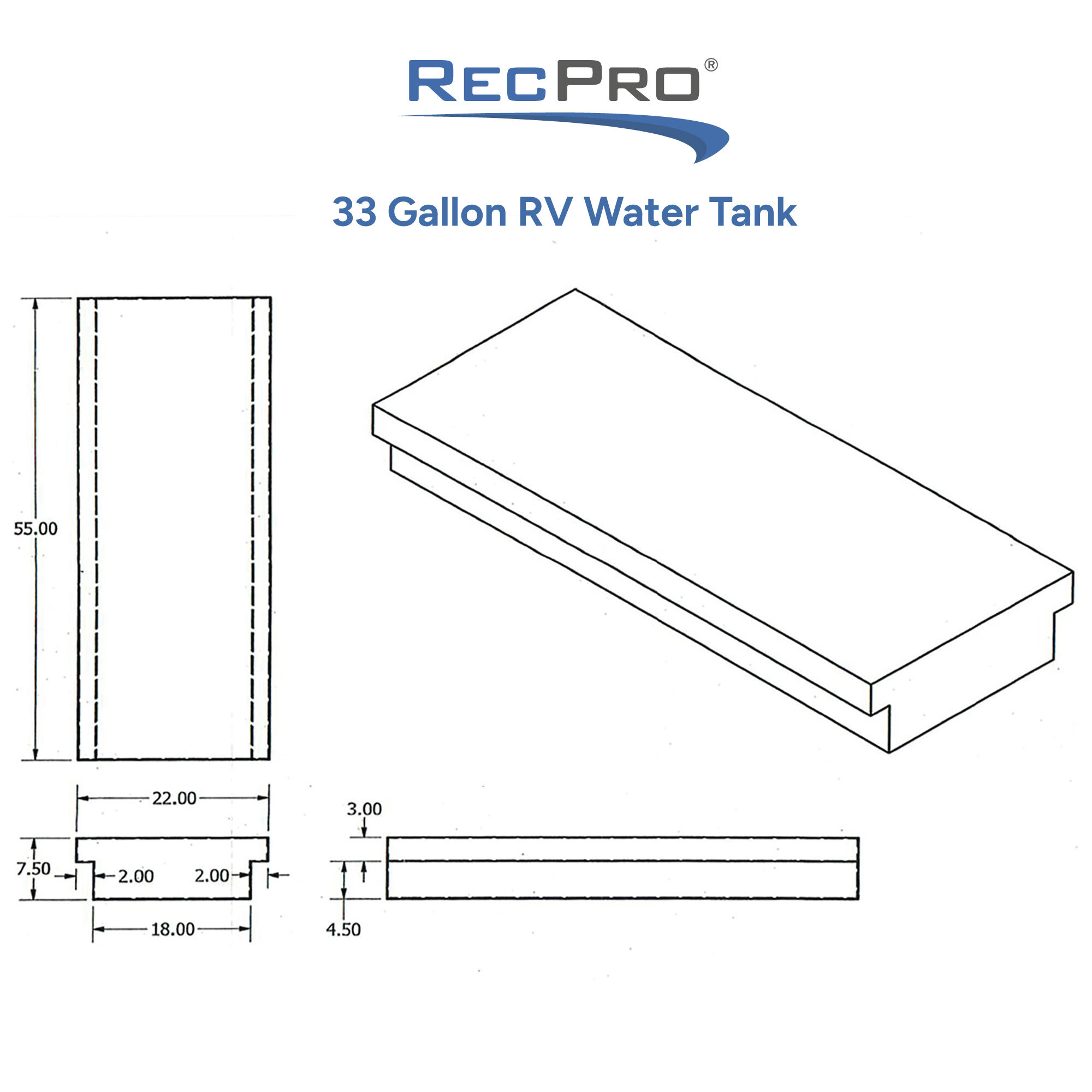 33 Gallon RV Water Tank Measurements 33 Gallon RV Water Tank Measurements