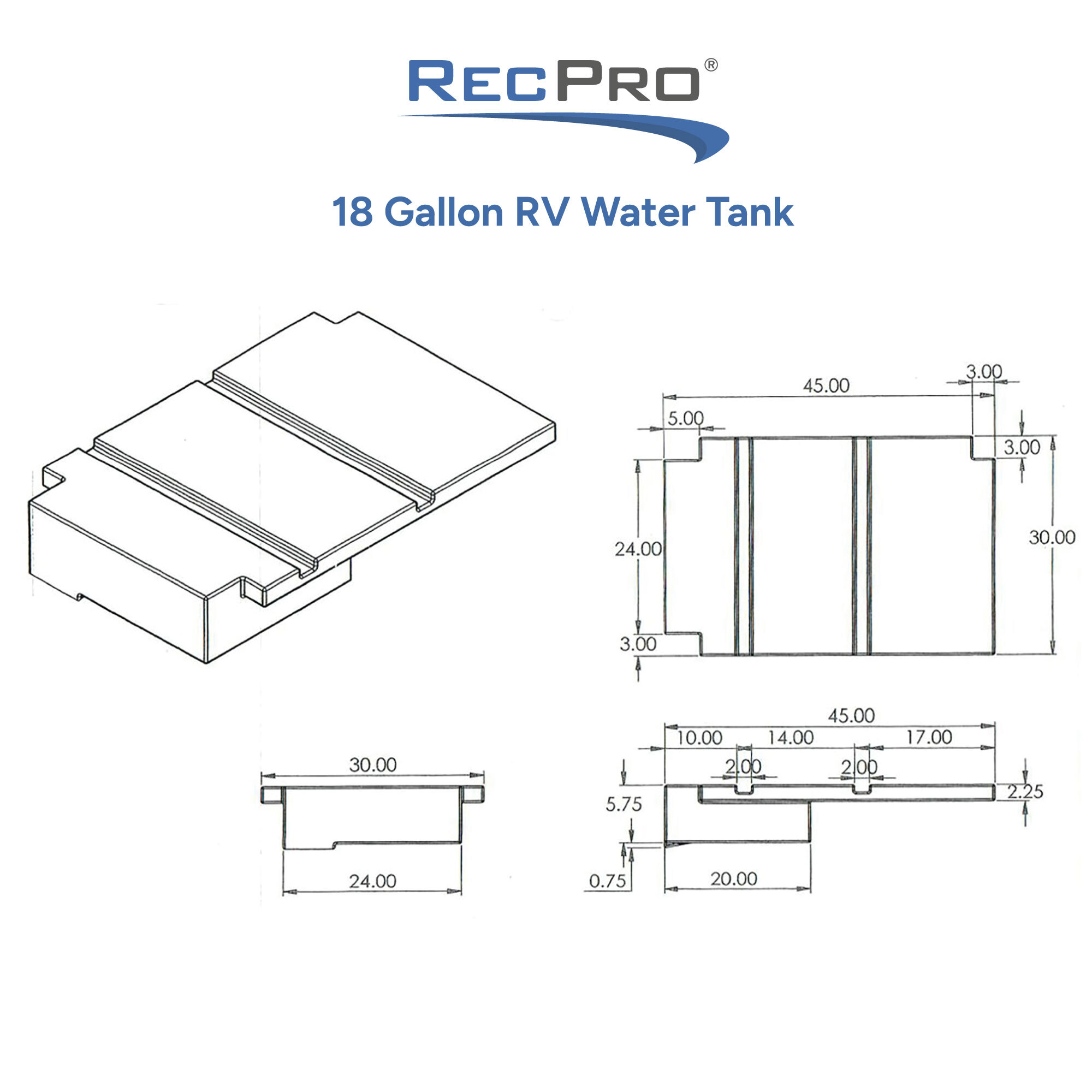 18 Gallon RV Water Tank Measurements 