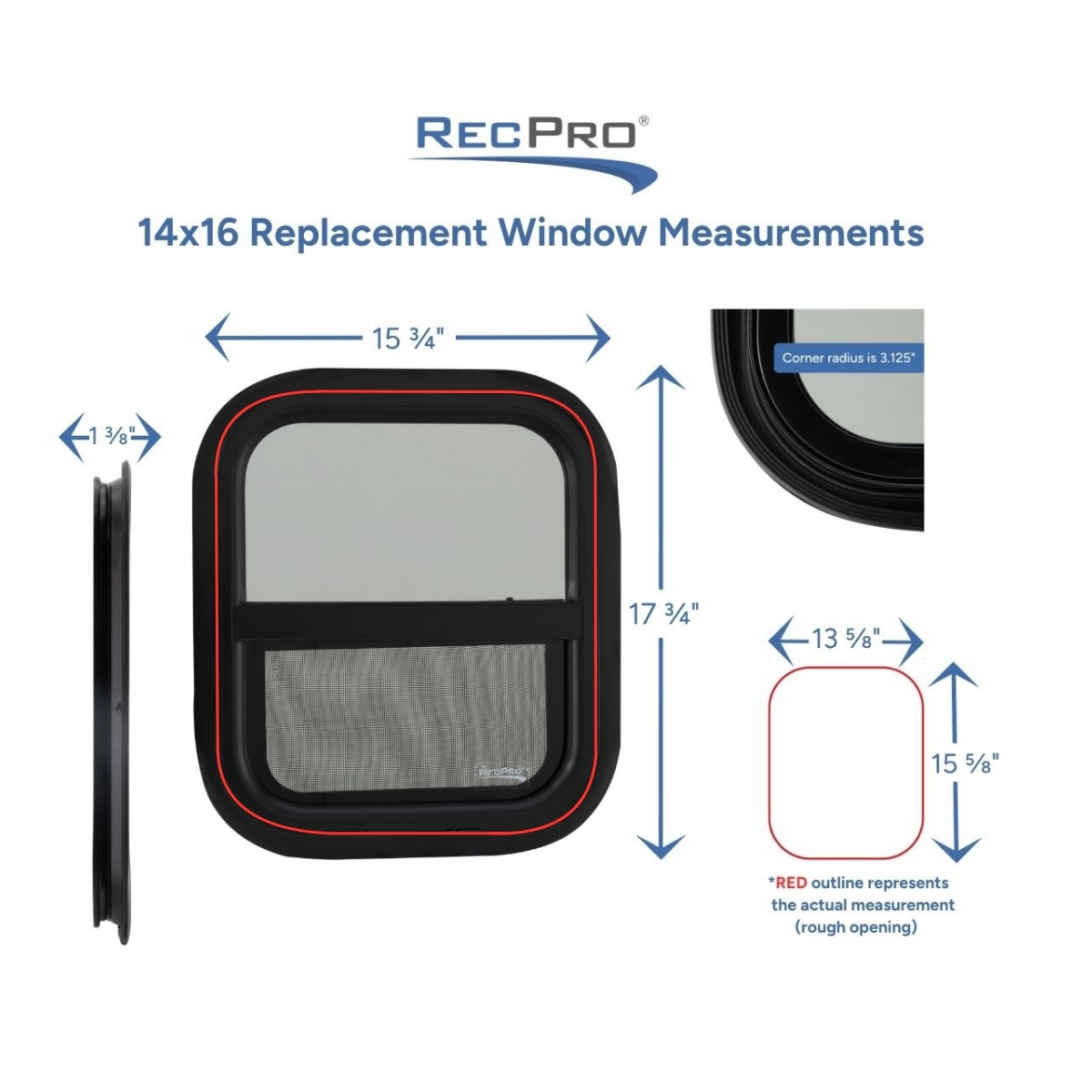 14x16 Replacement Window Measurements 