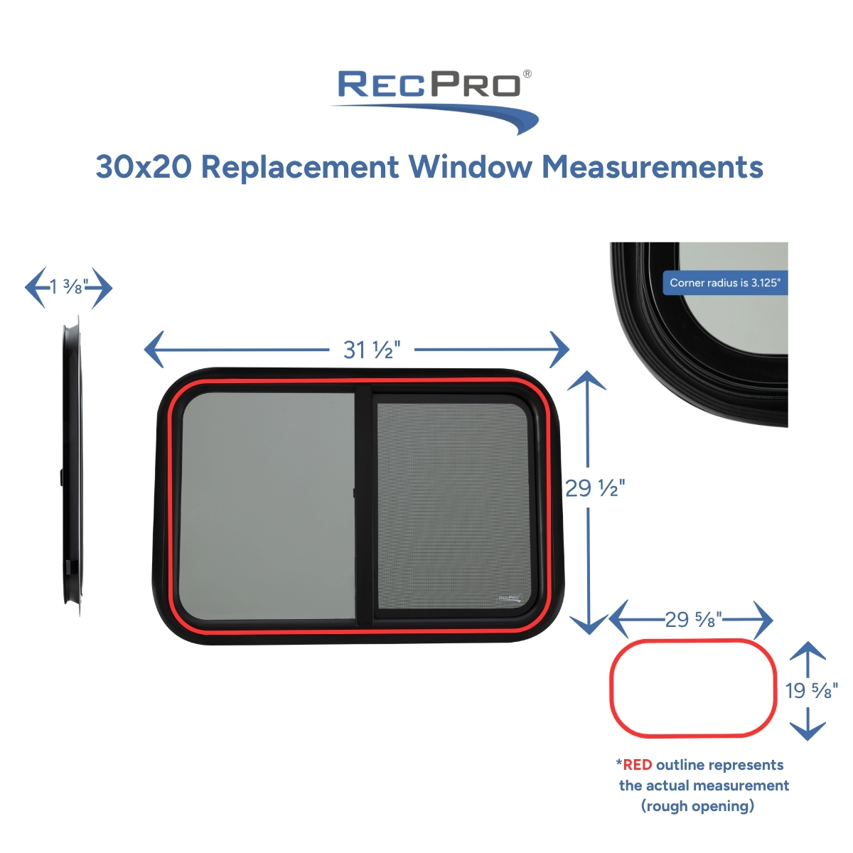 30x20 Replacement Window Measurements 