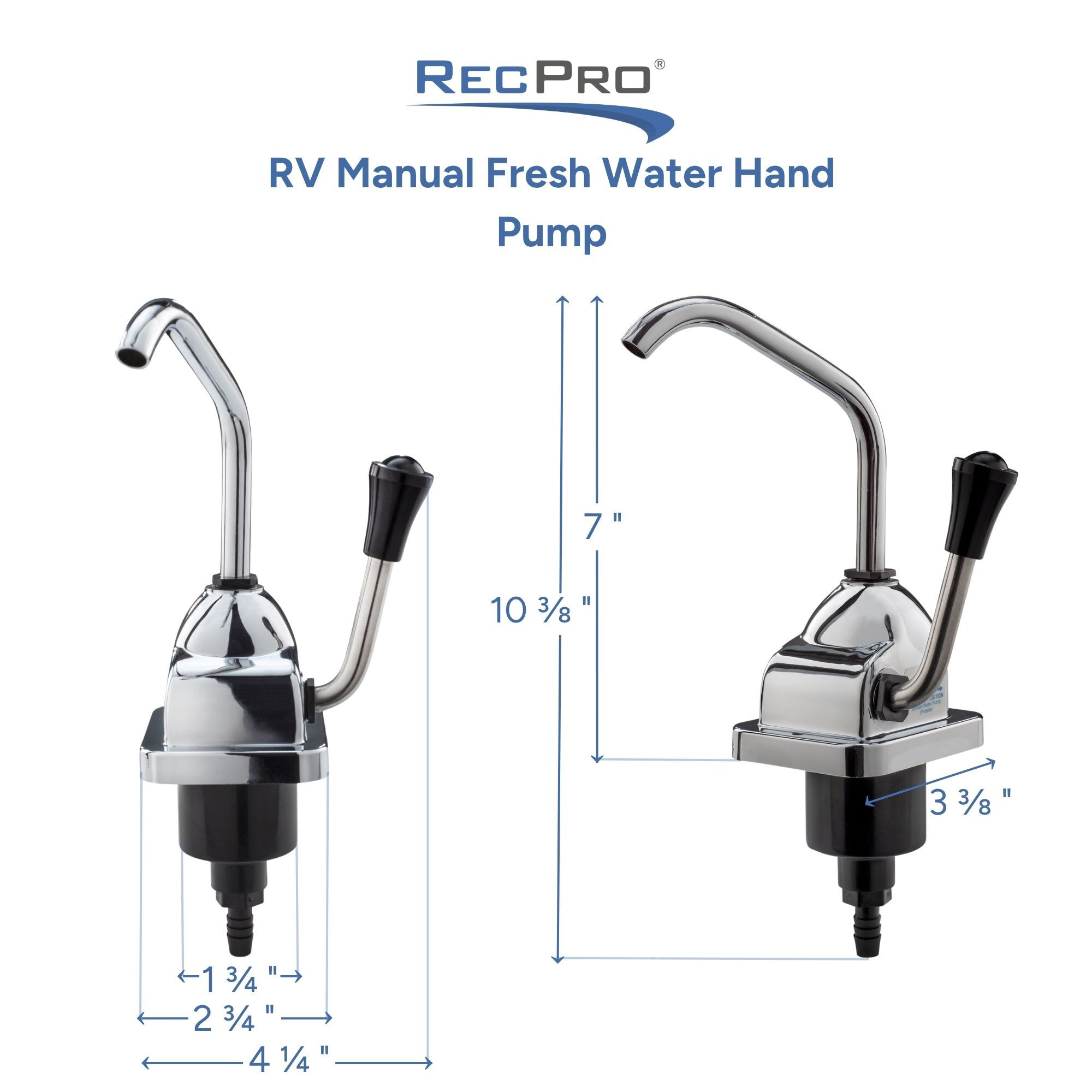 RV Manual Fresh Water Hand Pump Measurements