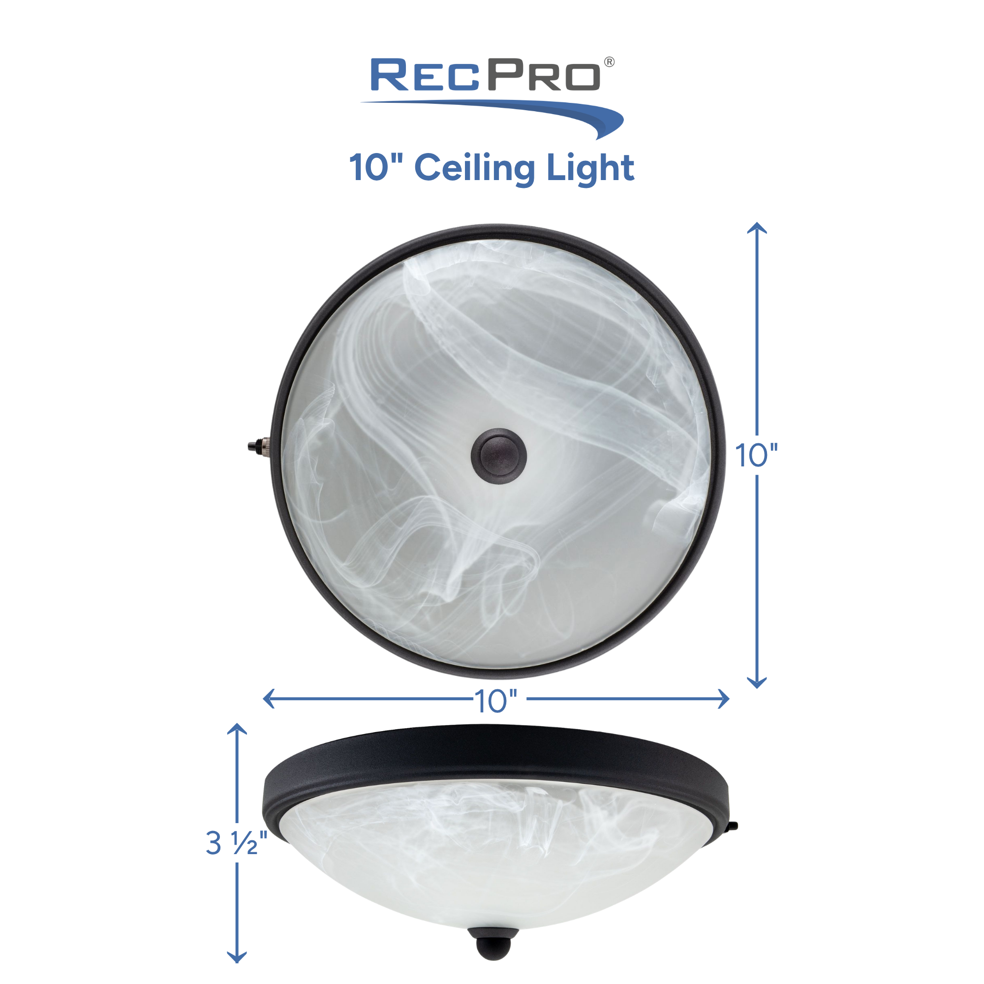 10" Ceiling Light Measurements 