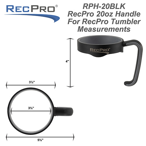 RecPro 20oz Handle for Stainless Steel Tumbler Black - RecPro