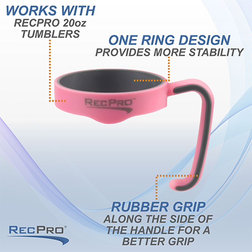 RecPro 30oz Handle for Stainless Steel Tumbler Pink