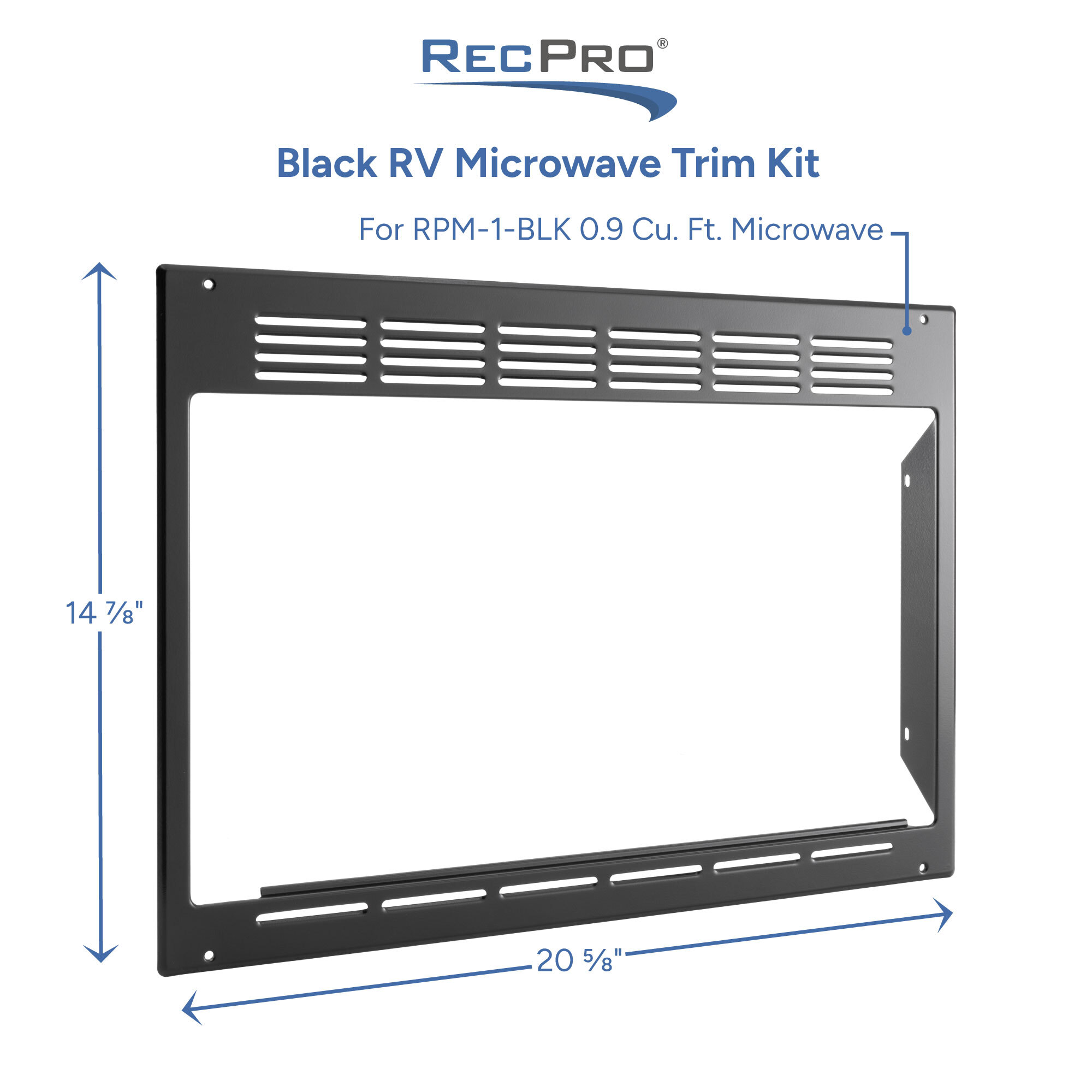 Black RV Microwave Trim Kit Measurements 