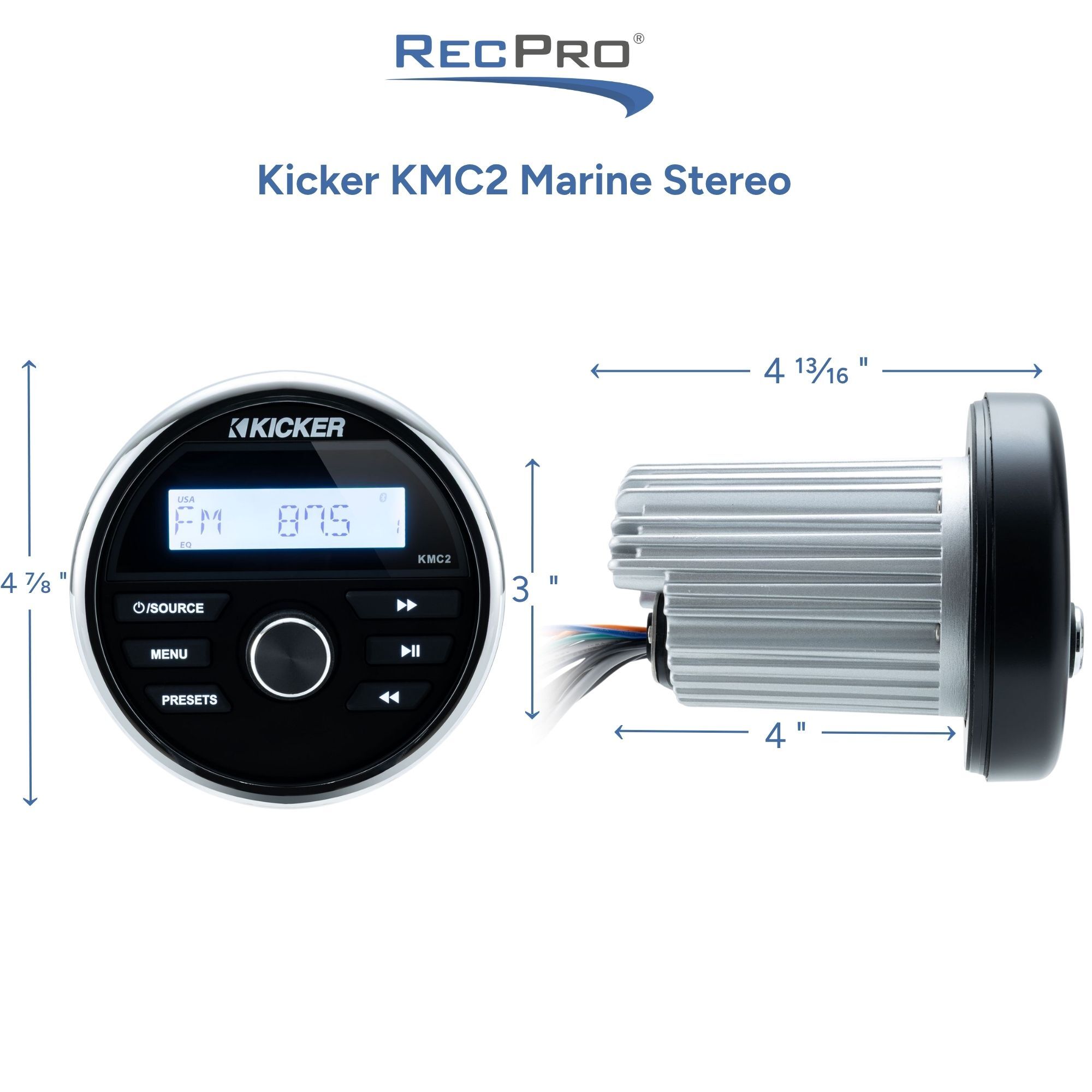 Kicker KMC2 Marine Stereo Measurements 