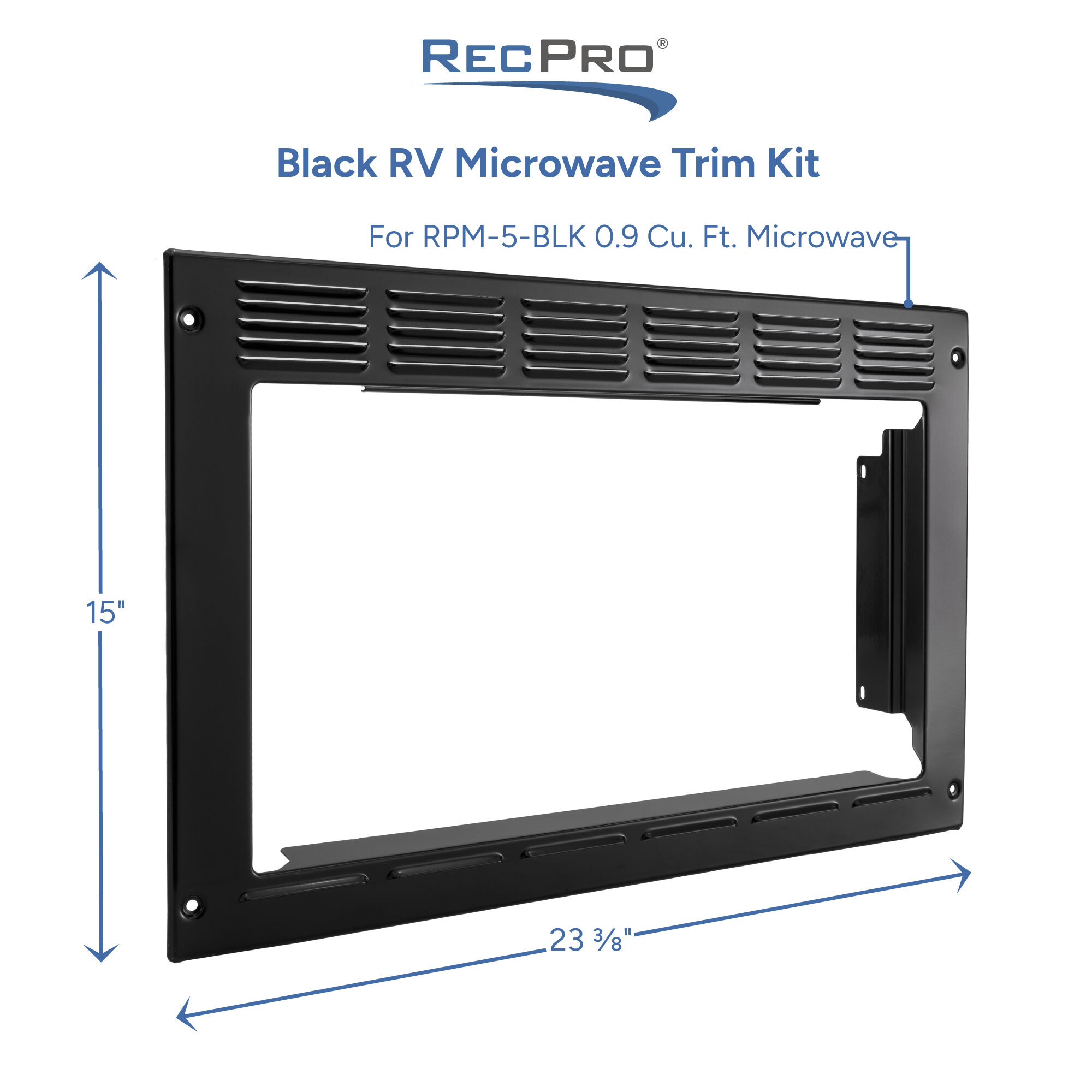 Black RV Microwave Trim Kit Measurements 