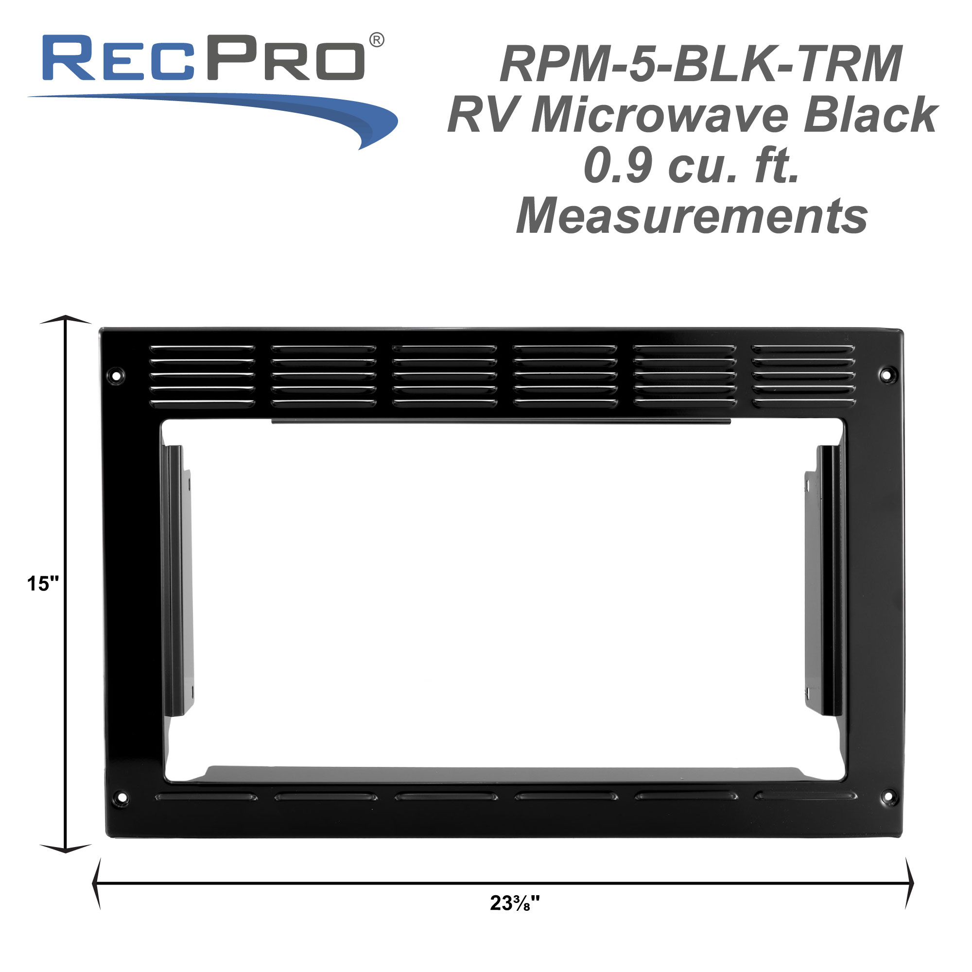 Black microwave trim kit measurements.