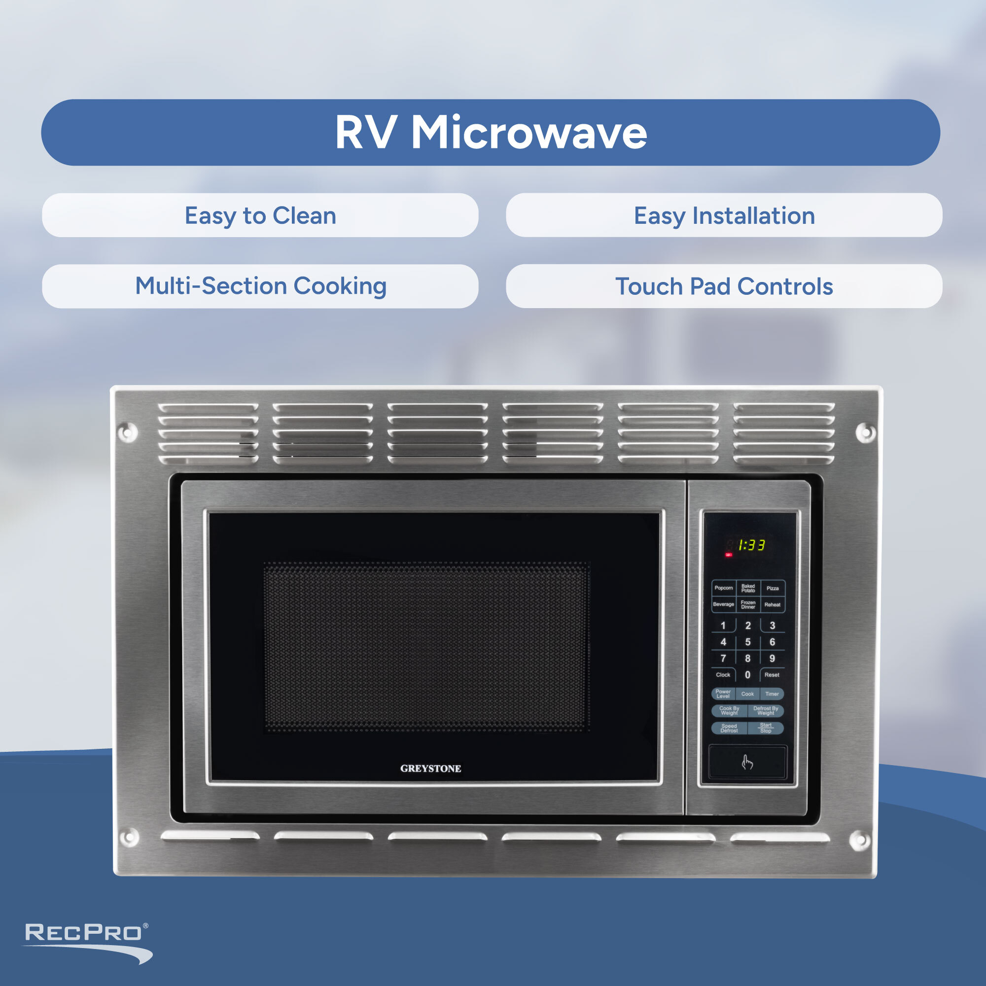 Easy to clean, Easy to install, Multi-Section Cooking, Touch Pad Controls 
