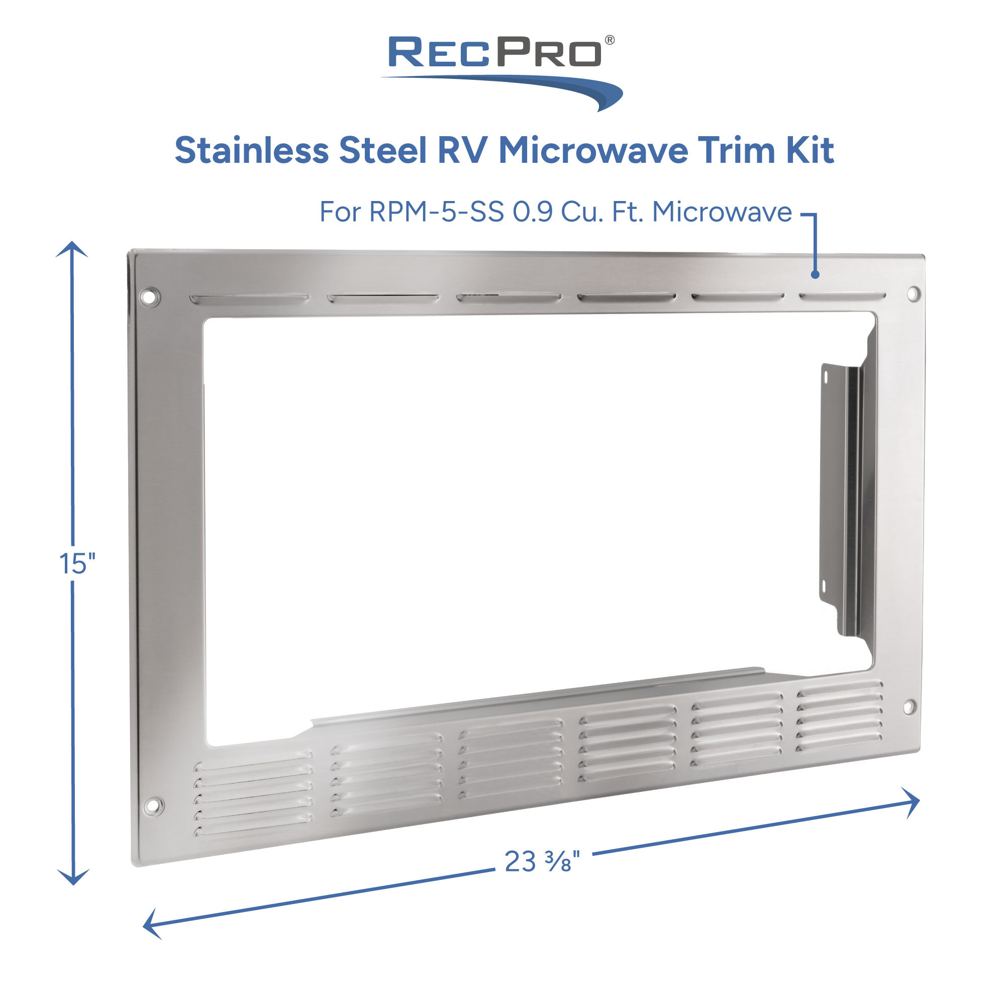 Stainless Steel RV Microwave Trim Kit Measurements 