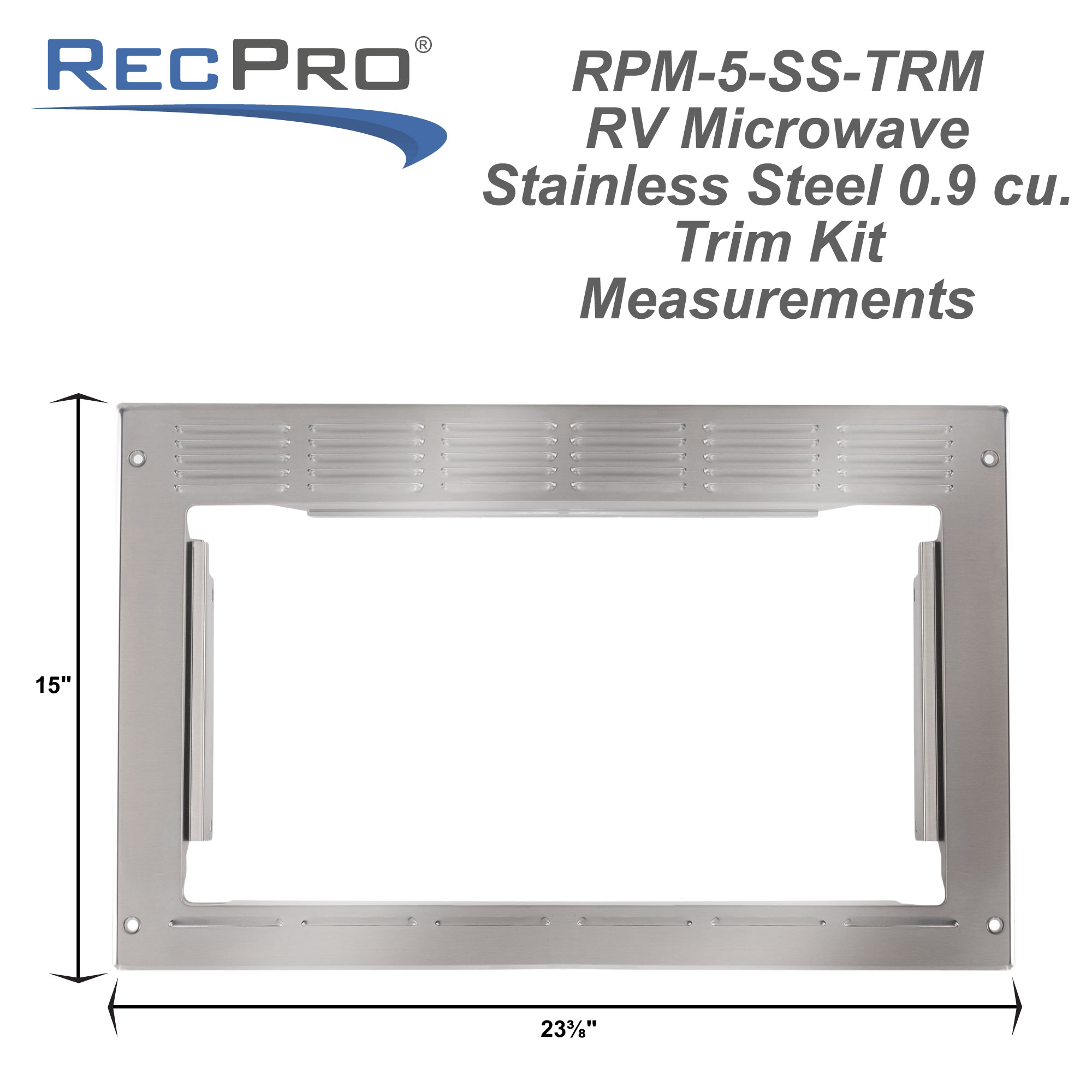 Stainless steel microwave trim kit measurements. Stainless steel microwave trim kit measurements.