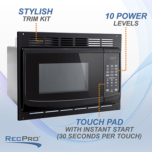 RecPro RV Convection Microwave Stainless Steel 1.1 Cu. ft. | 120V | Microwave | Appliances