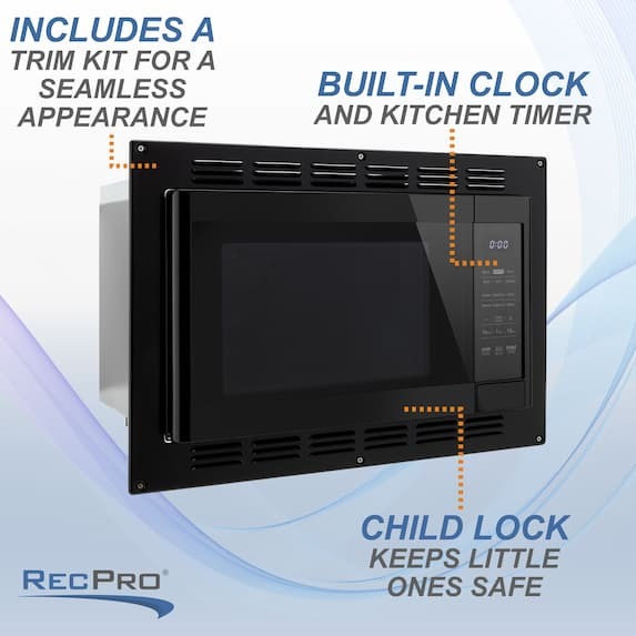 built-in clock, child lock, includes trim kit