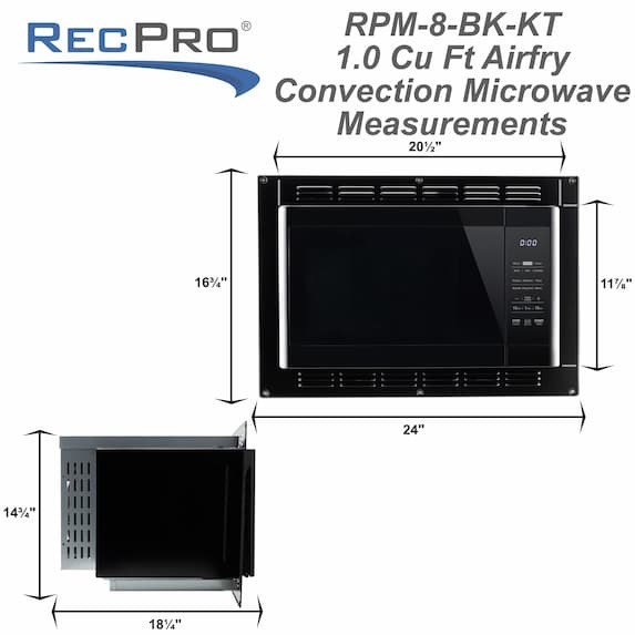 microwave  measurements  20 1/2" W x  11 7/8" H x 18 1/4" D