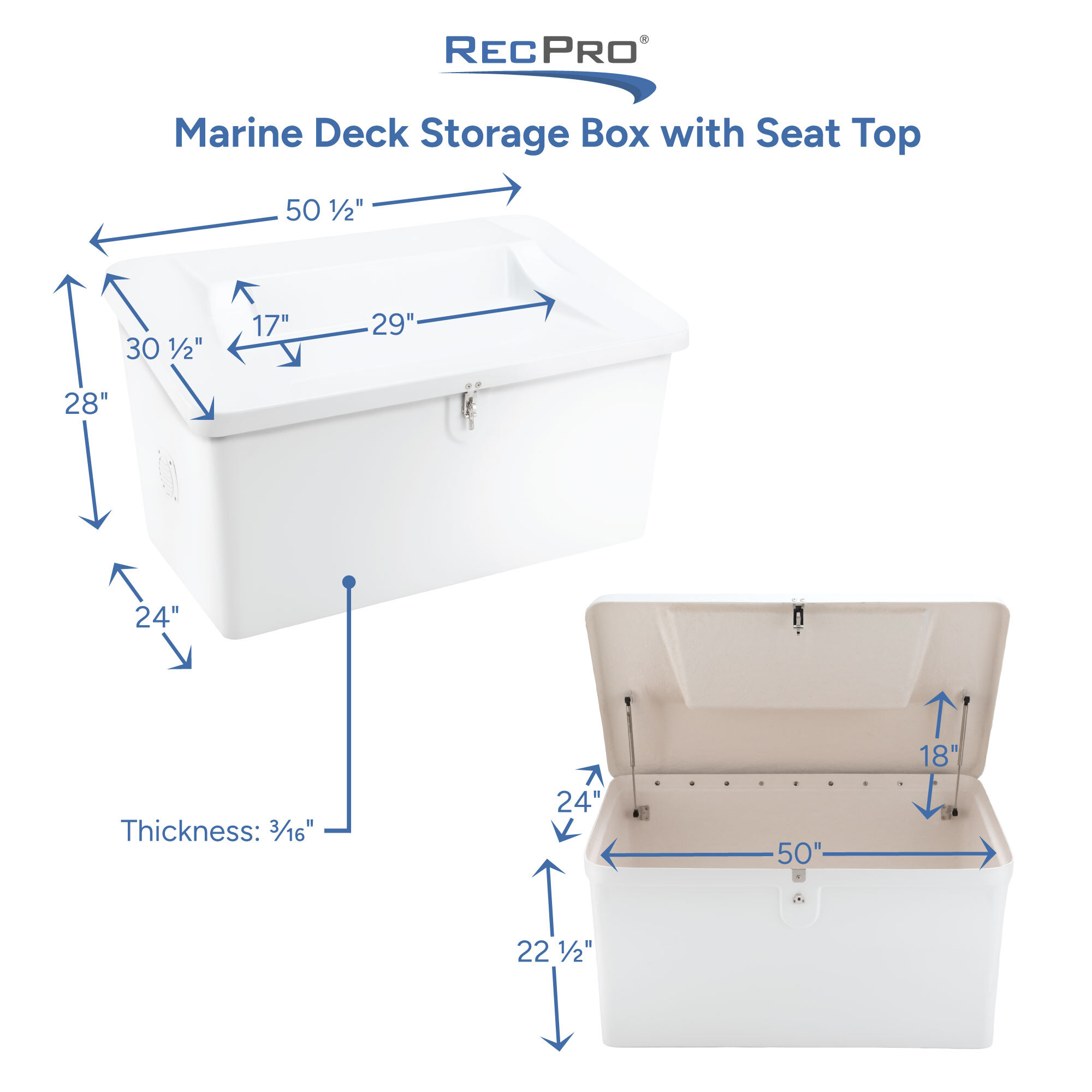 Marine Deck Storage Box with Seat Top Measurements Marine Deck Storage Box with Seat Top Measurements
