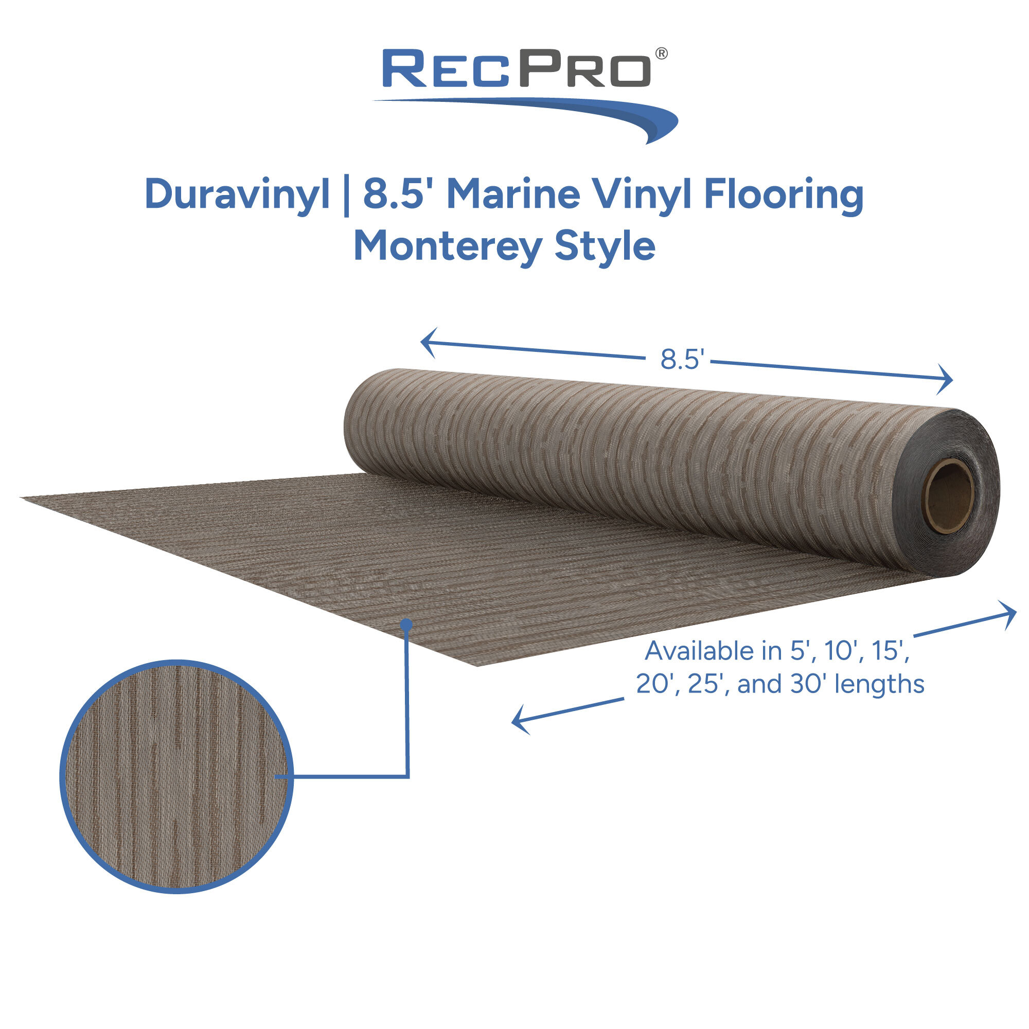 Duravinyl 8.5 Marine Vinyl Flooring Monterey Style 