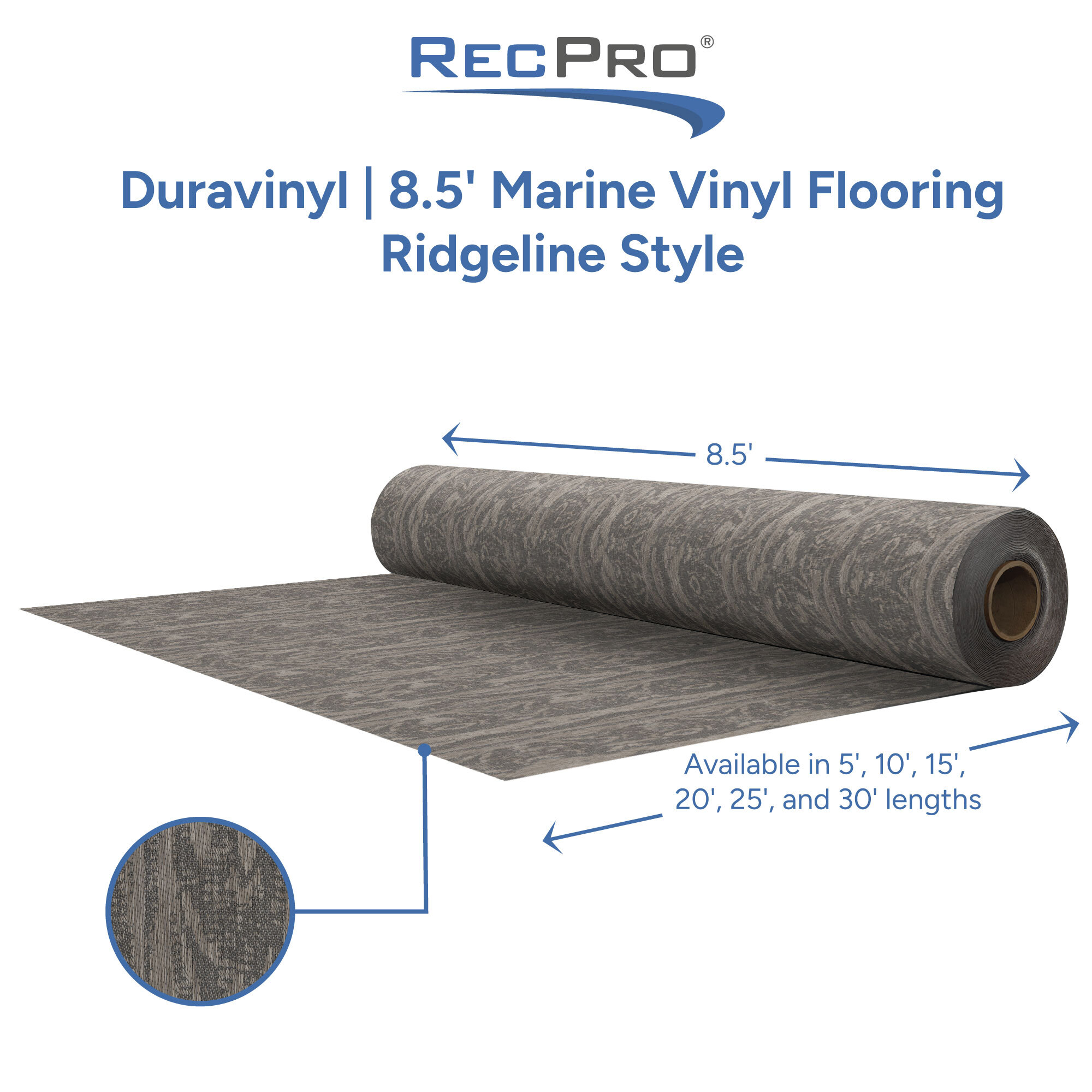 Duravinyl 8.5 Marine Vinyl Flooring Ridgeline Style 