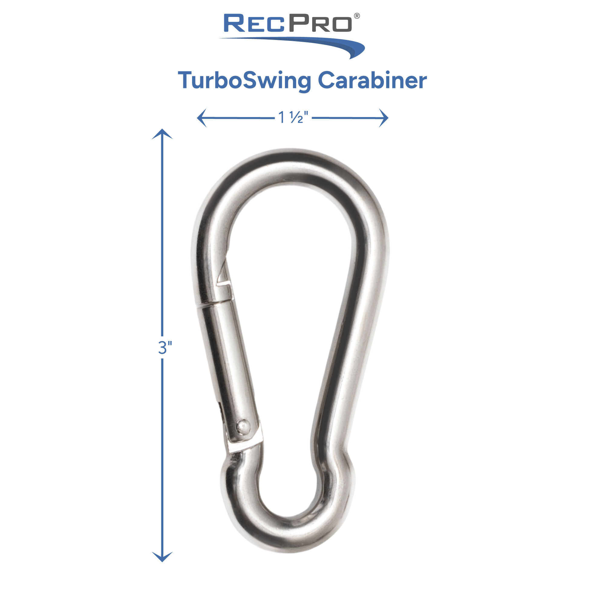 TurboSwing Carabiner Measurements 3 x 1 1/2