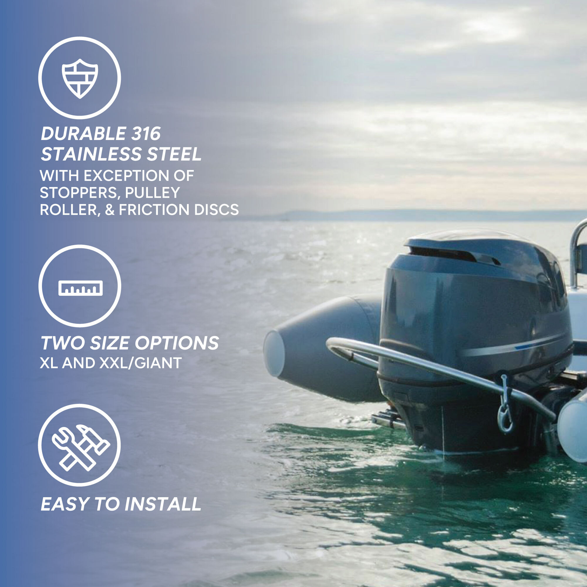Durable 316 Stainless Steel, Two Size Options, Easy to Install