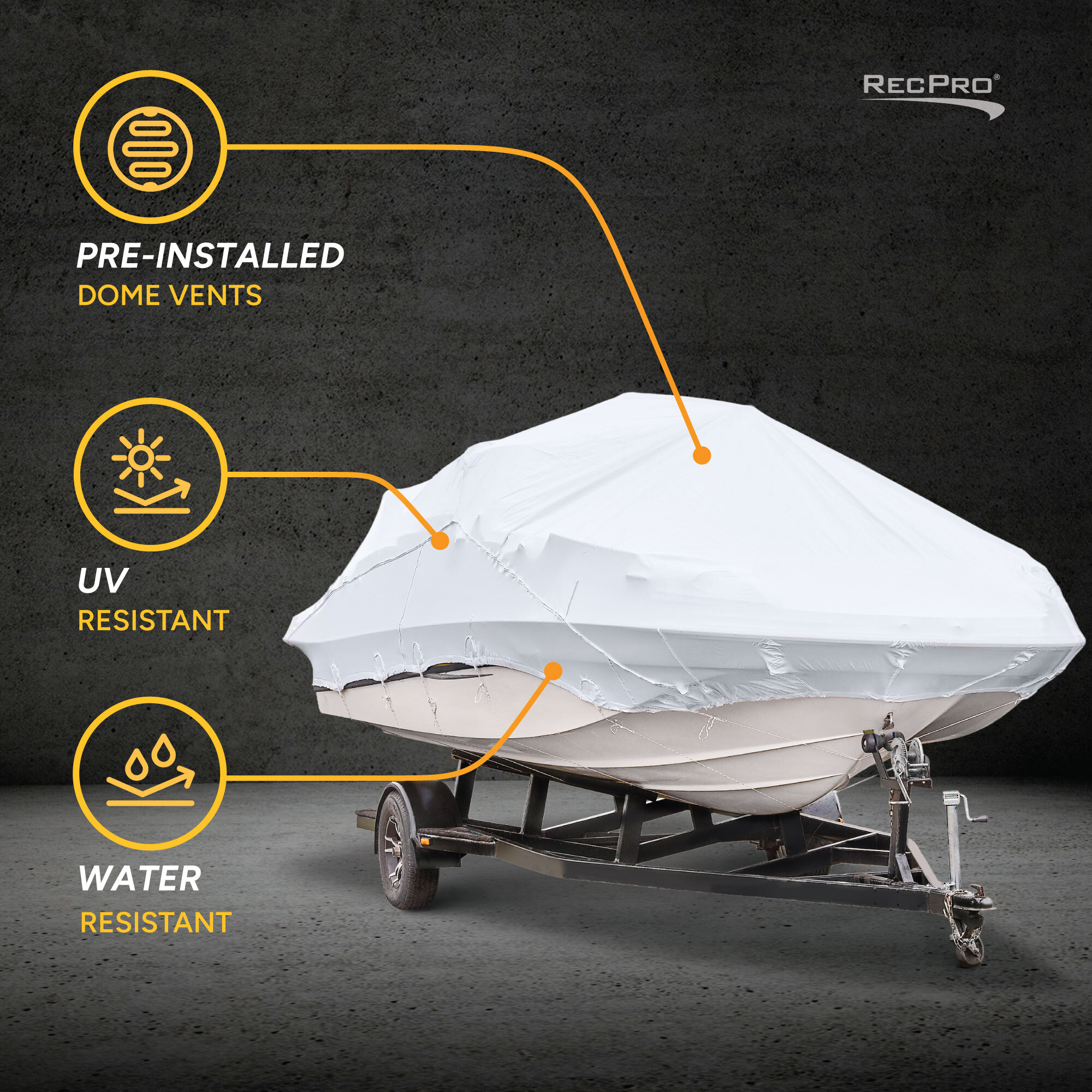 Pre-Installed Dome Vents, UV Resistant, Water Resistant