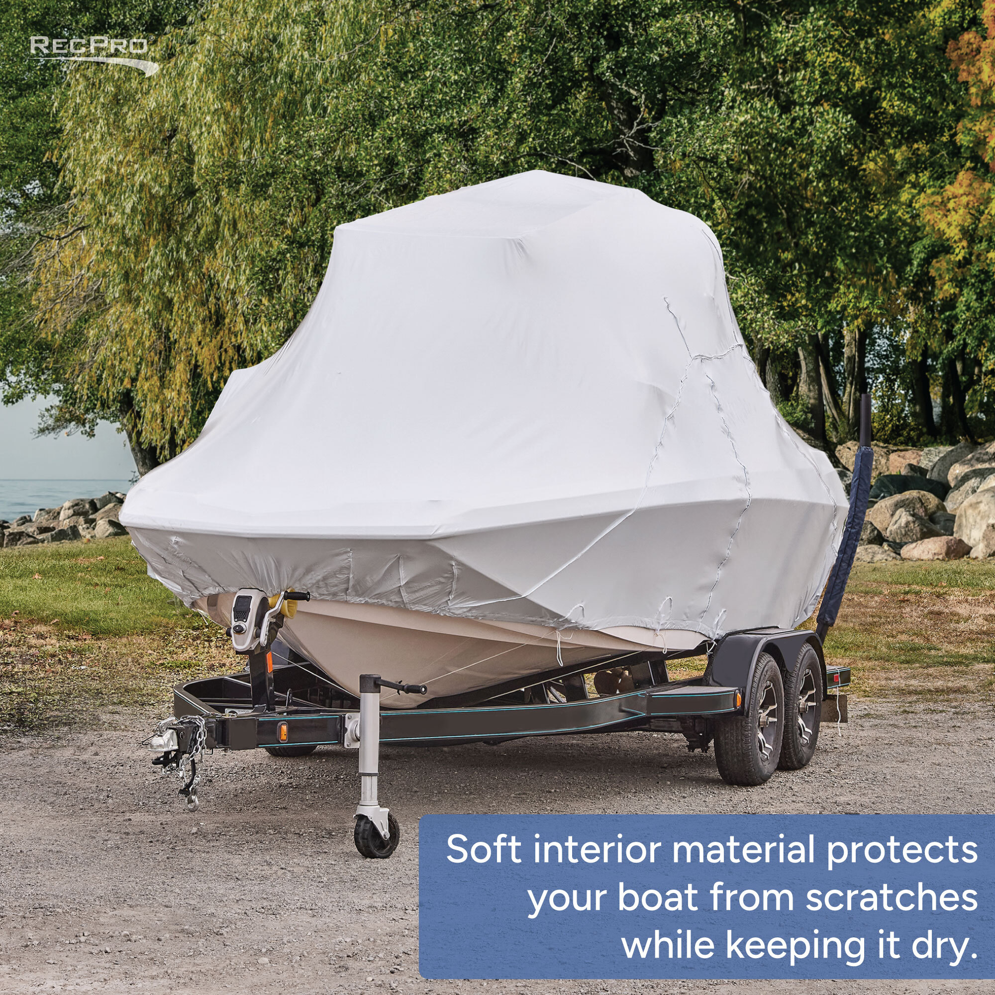Soft interior material protects your boat from scratches while keeping it dry