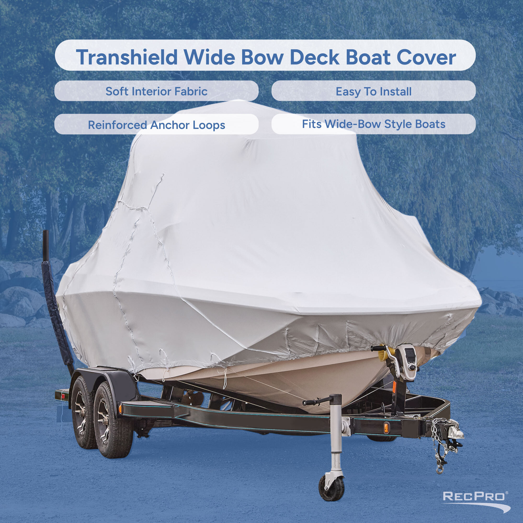 Transhield Wide Bow Boat Cover Infographic 