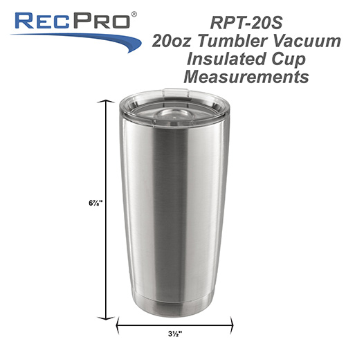 20oz Tumbler Vacuum Insulated 18/8 Stainless Steel Cup w/ Slider Lid -  RecPro